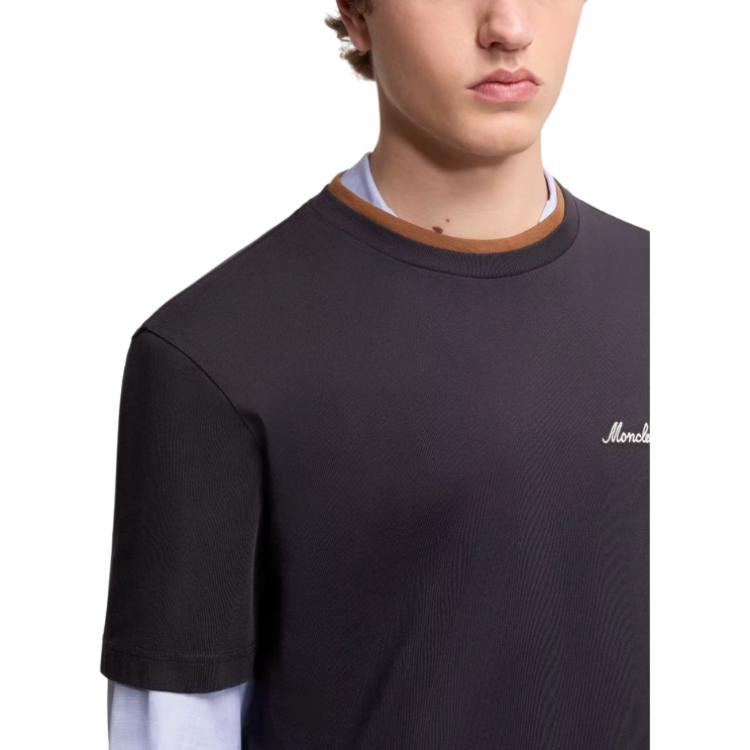 モンクレール シグネチャー コントラストレイヤーカラーTシャツ ブラック 画像 9