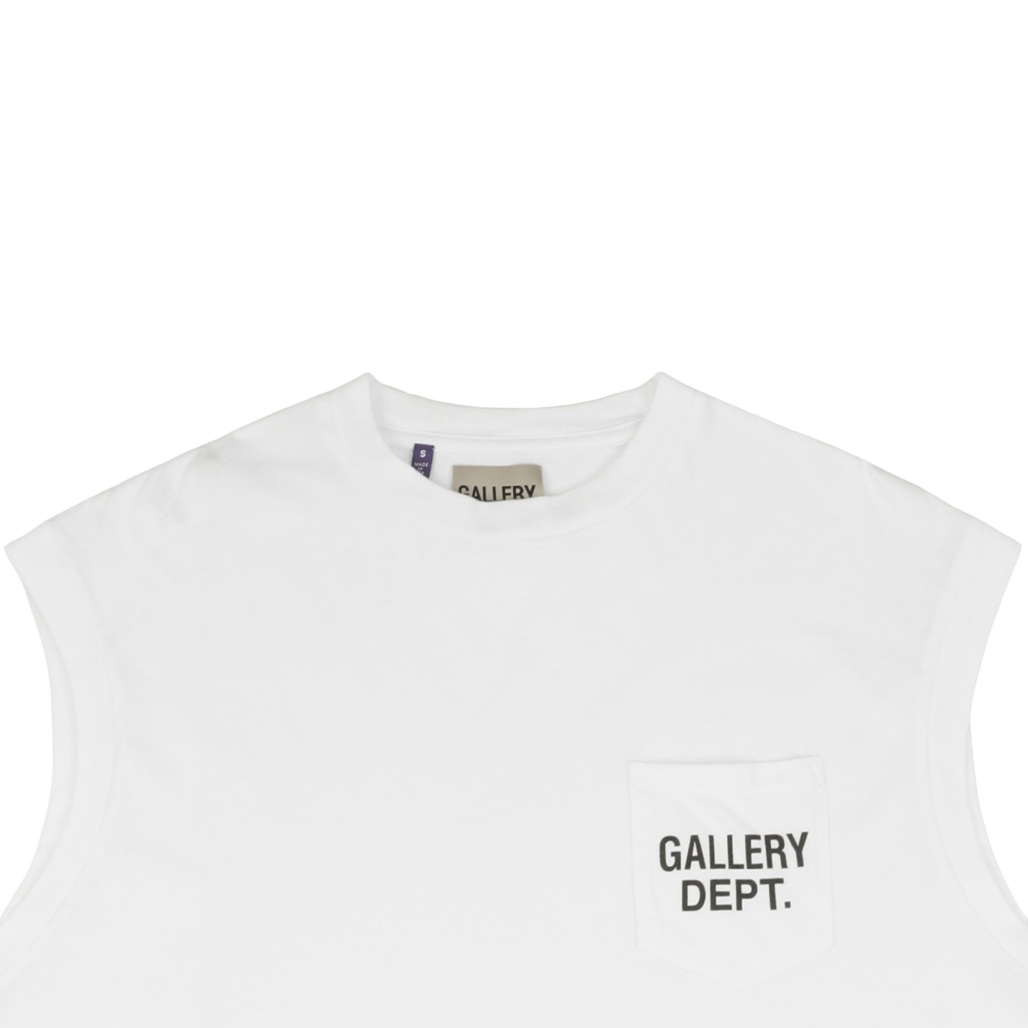 ギャラリー デプト ポケットレタープリント ノースリーブTシャツ ホワイト 詳細画像 2
