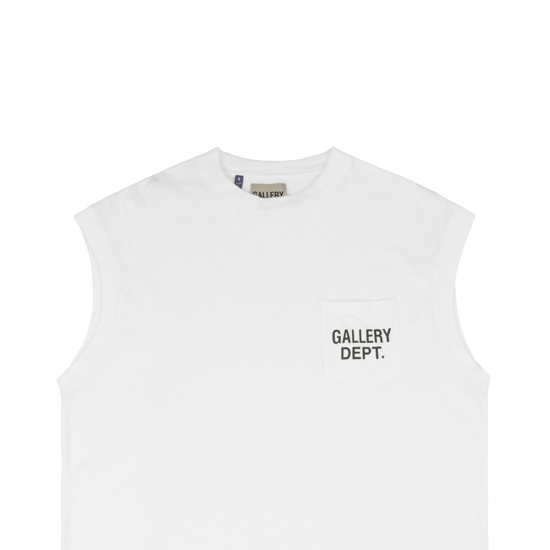 ギャラリー デプト ポケットレタープリント ノースリーブTシャツ ホワイト 詳細画像 3