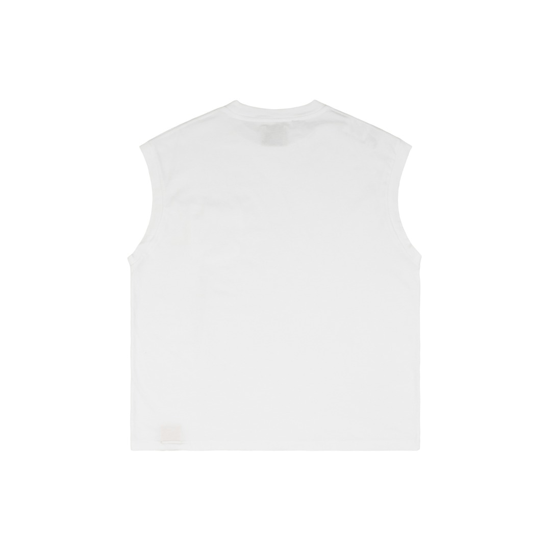 ギャラリー デプト ポケットレタープリント ノースリーブTシャツ ホワイト 画像 8