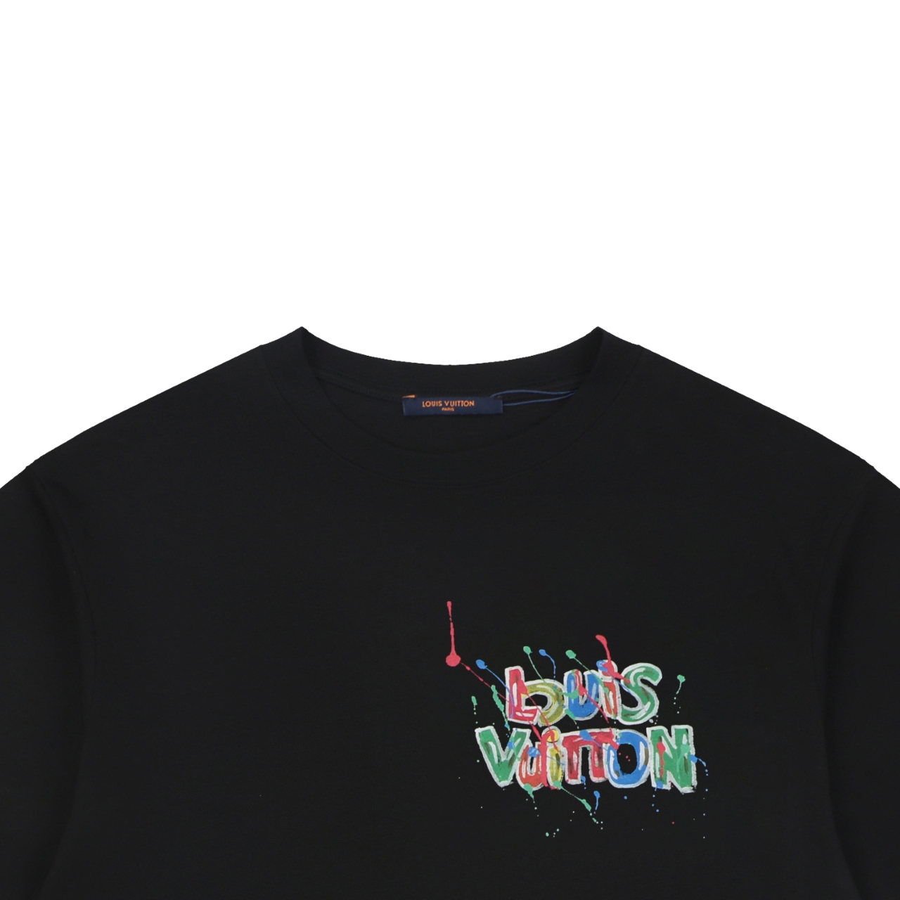 ルイ・ヴィトン ペインテッドモノグラム レターTシャツ ブラック 詳細画像 2