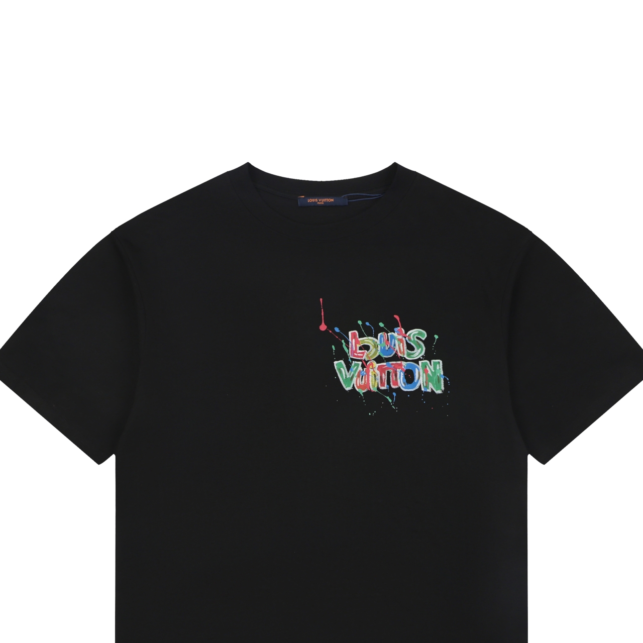 ルイ・ヴィトン ペインテッドモノグラム レターTシャツ ブラック 詳細画像 3
