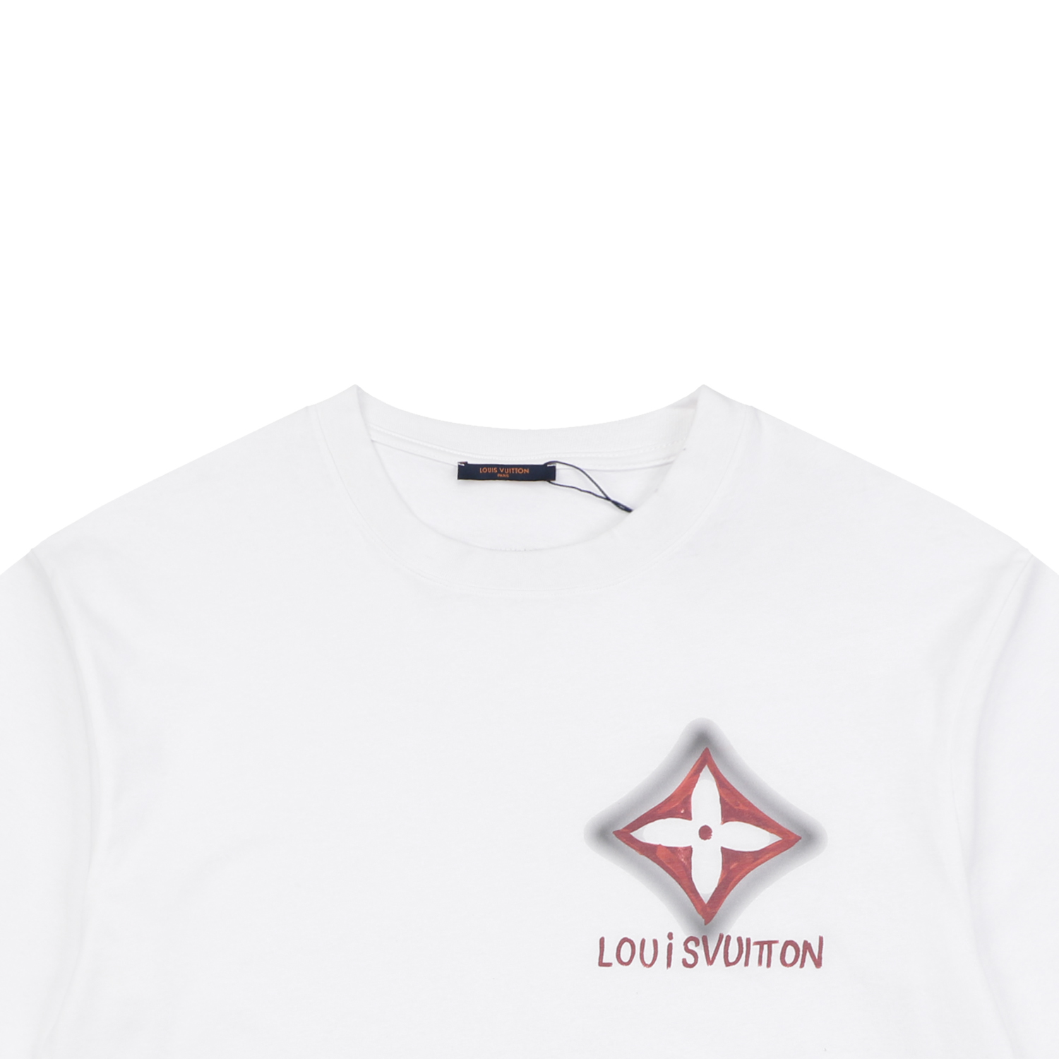 ルイ・ヴィトン ダークレッド ダイヤモンドグラフィティTシャツ ホワイト 詳細画像 2