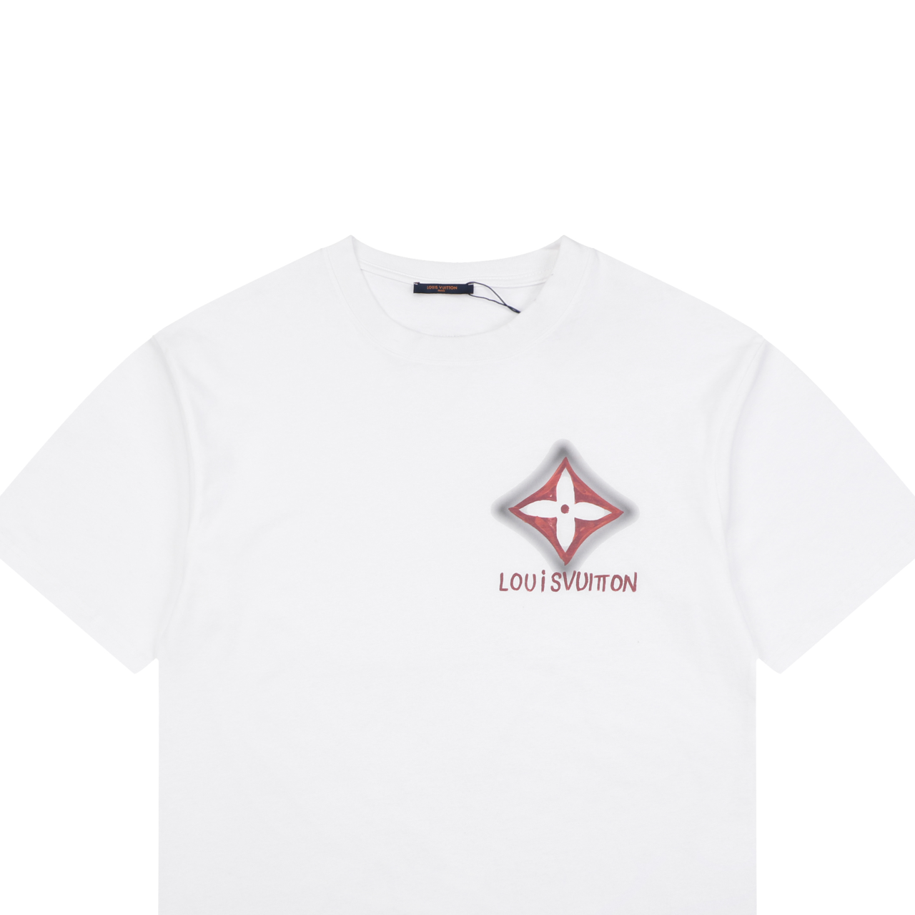 ルイ・ヴィトン ダークレッド ダイヤモンドグラフィティTシャツ ホワイト 詳細画像 3