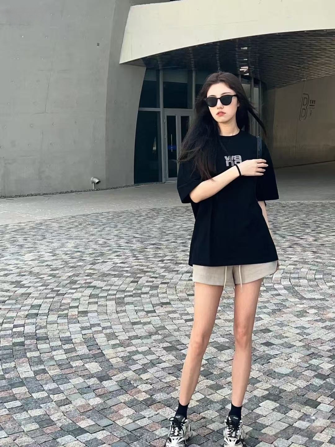 アレキサンダー ワン レイヤード WANGロゴTシャツ ブラック 画像 9