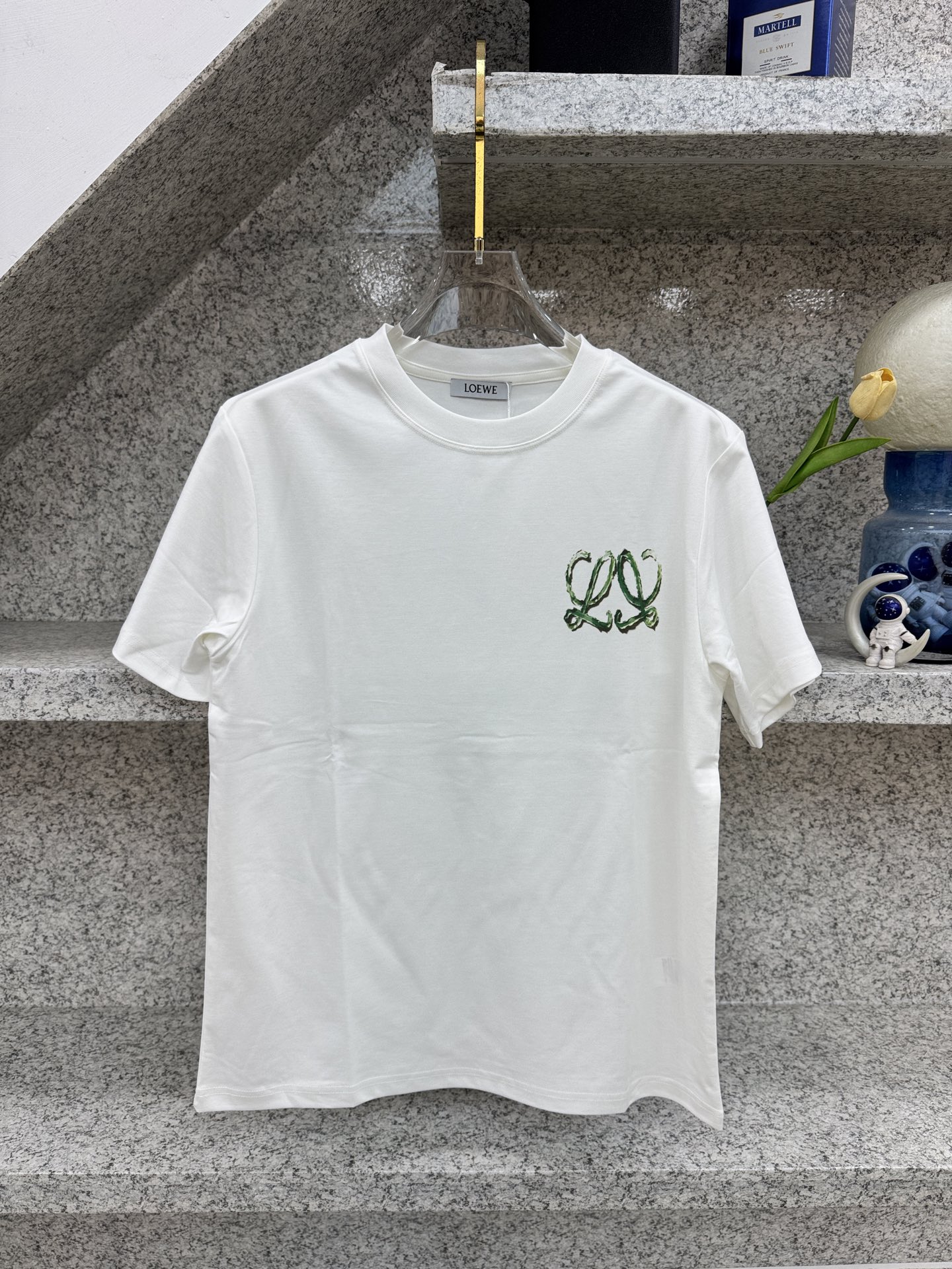 ロエベ チェストアナグラム 刺繍 ティーシャツ ブラック ホワイト 詳細画像 2