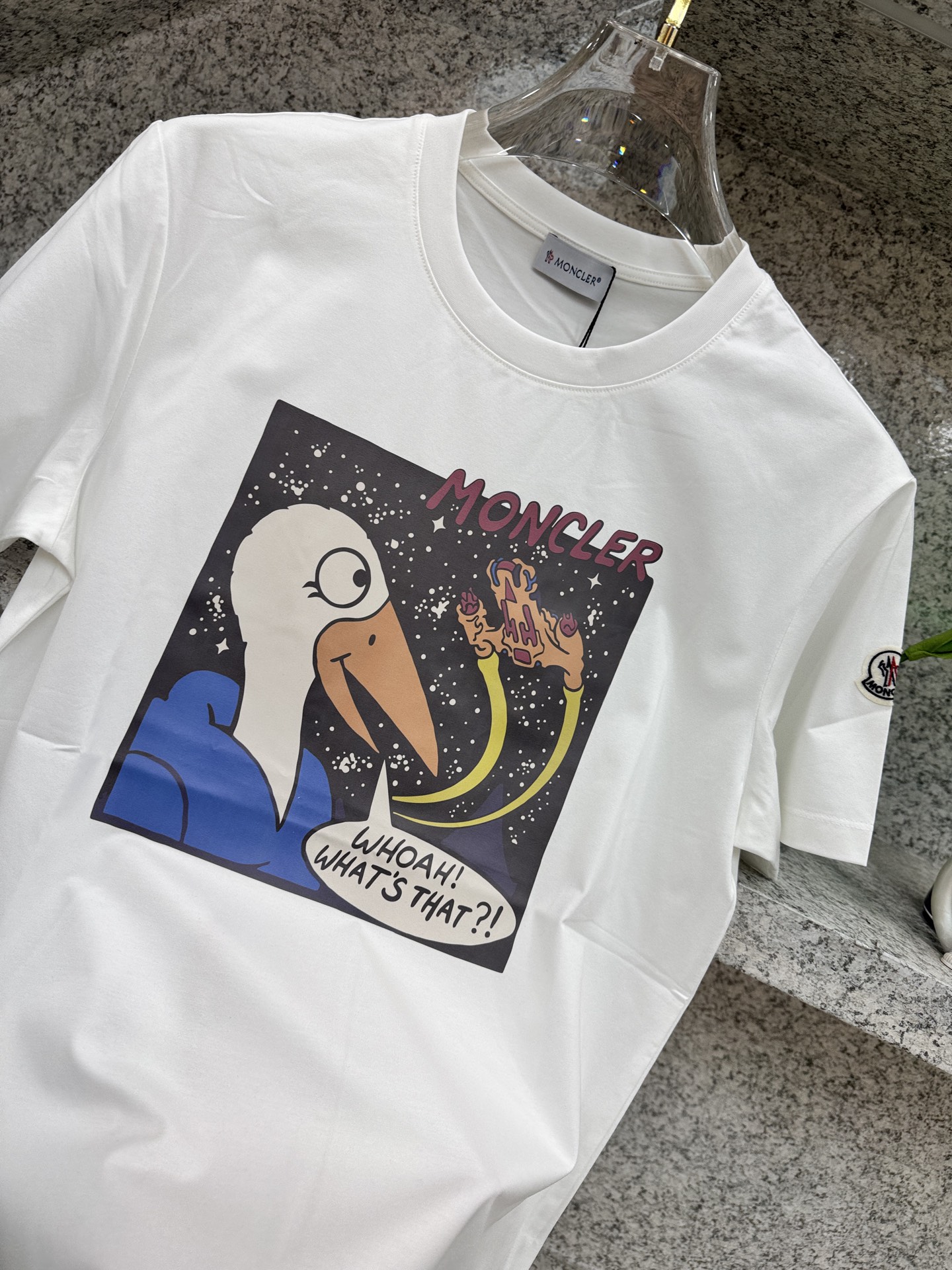 モンクレール スワンムーングラフィック ティーシャツ ブラック ホワイト 画像 6