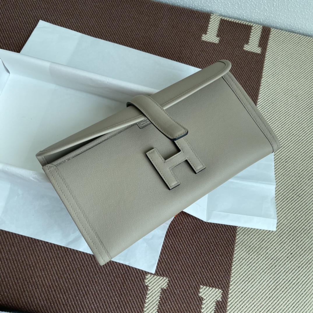 エルメス ジジェ エラン 29 エプソン クラッチ トレンチグレー H048490 画像 9