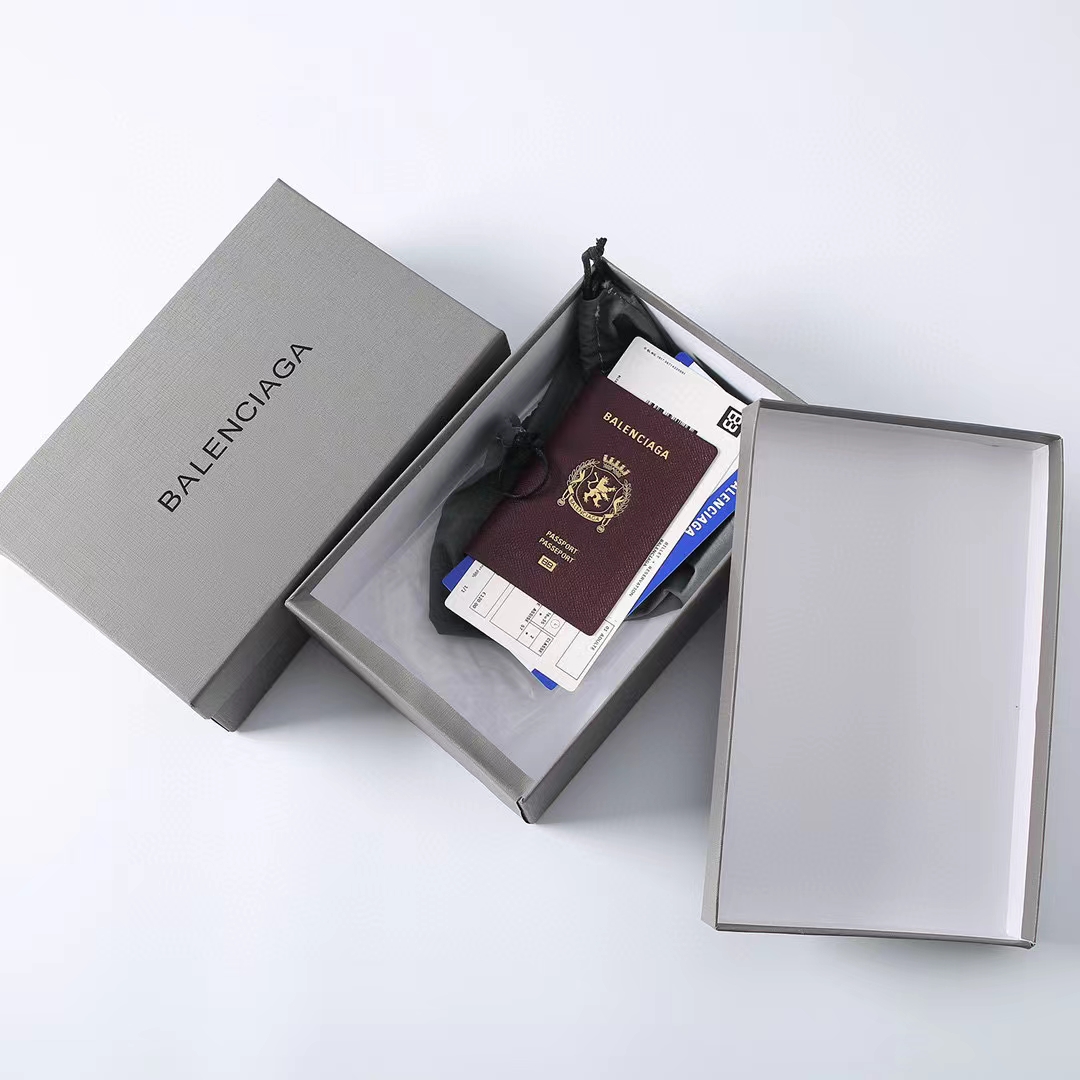 バレンシアガ Passport チケットウォレット バーガンディブラウン 画像 4