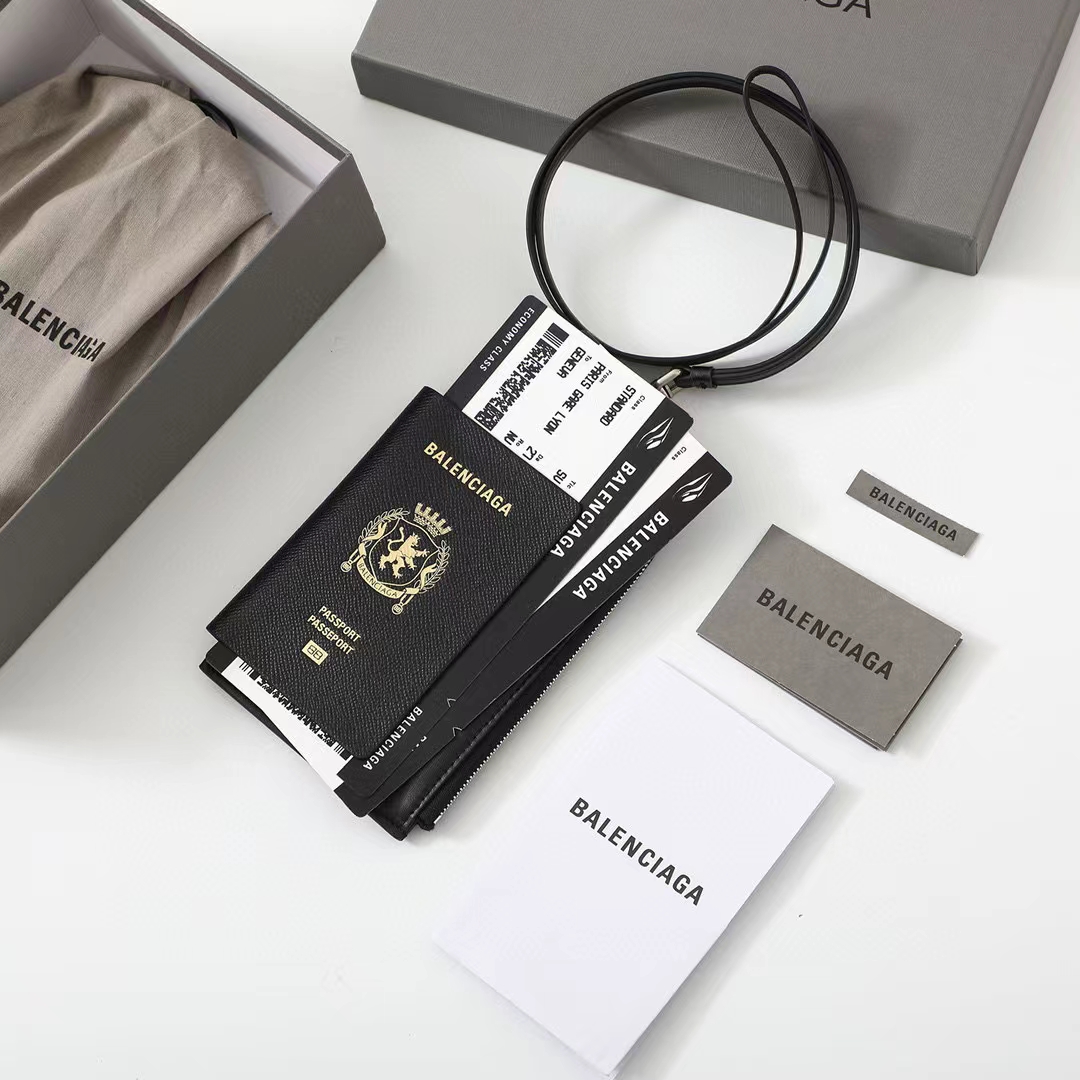 バレンシアガ Passport チケットウォレットバッグ ブラック 詳細画像 1
