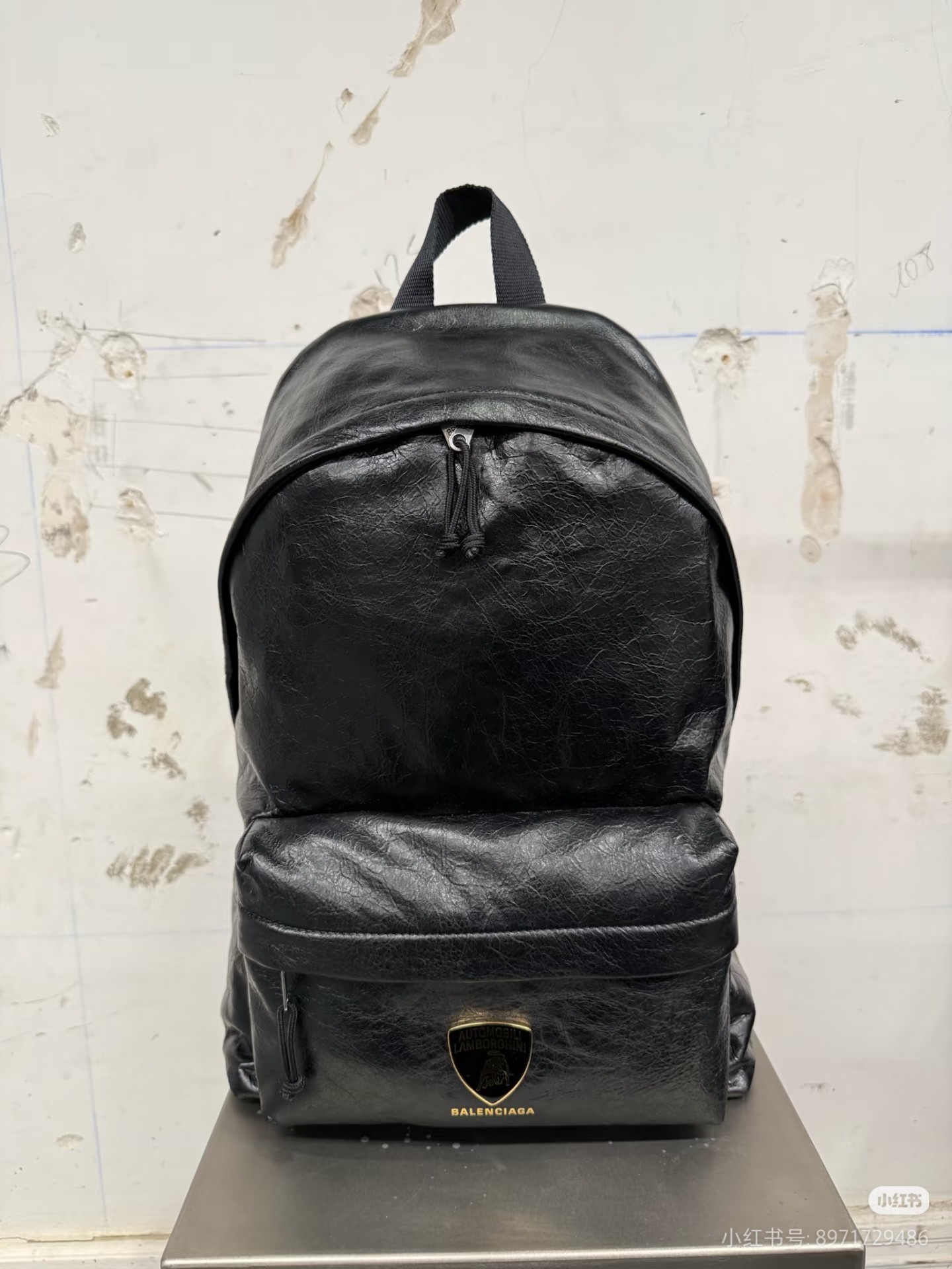 バレンシアガ × ランボルギーニ Explorer レザー バックパック ブラック 画像 9