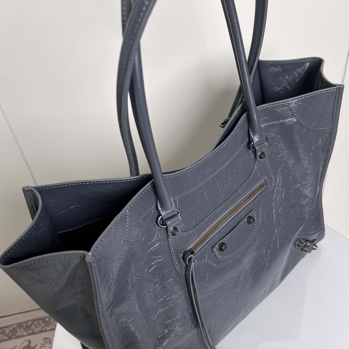 バレンシアガ Le City ラージ 縦型トートバッグ グレー 188077 画像 6