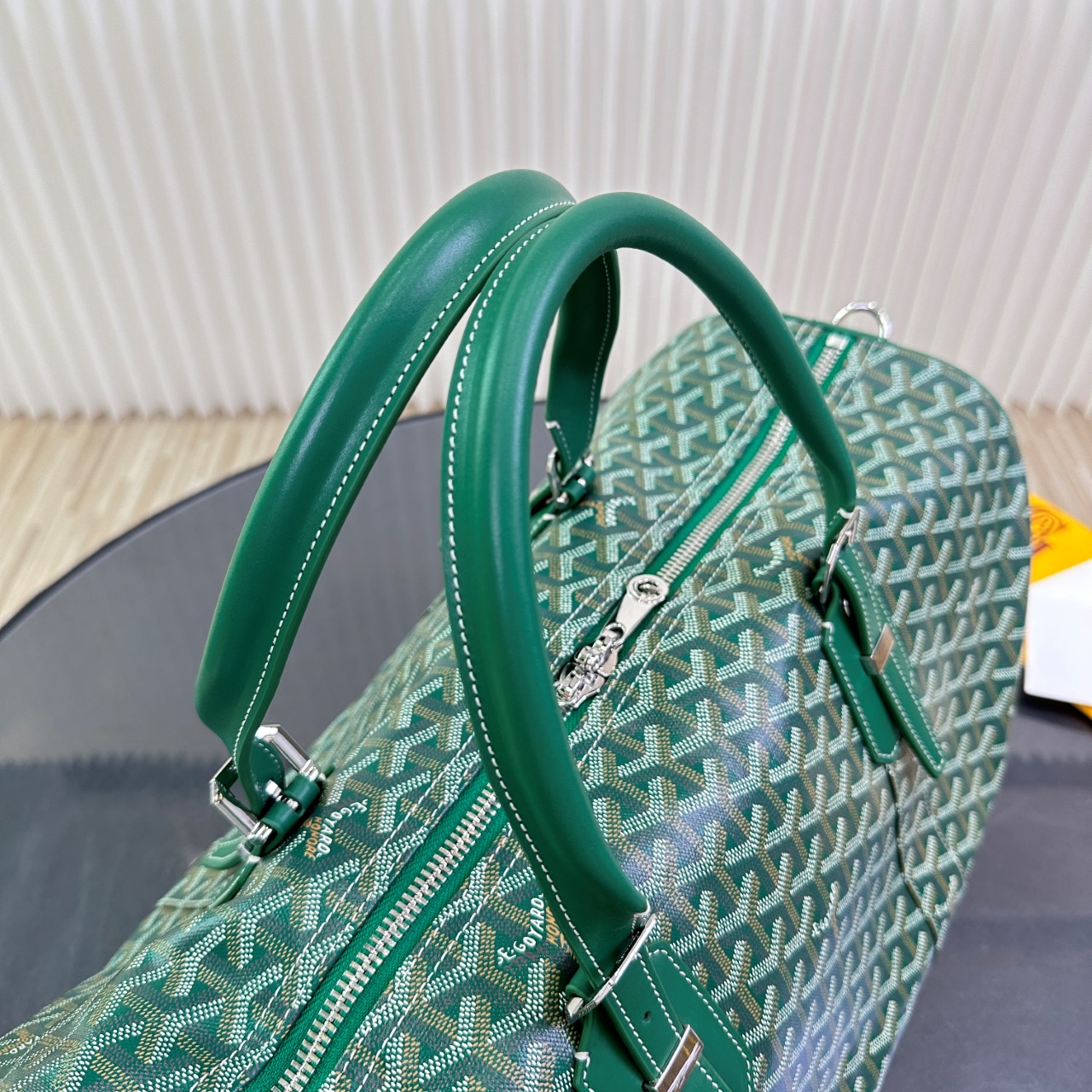 ゴヤール ボストン45 トラベルバッグ グリーン 画像 8