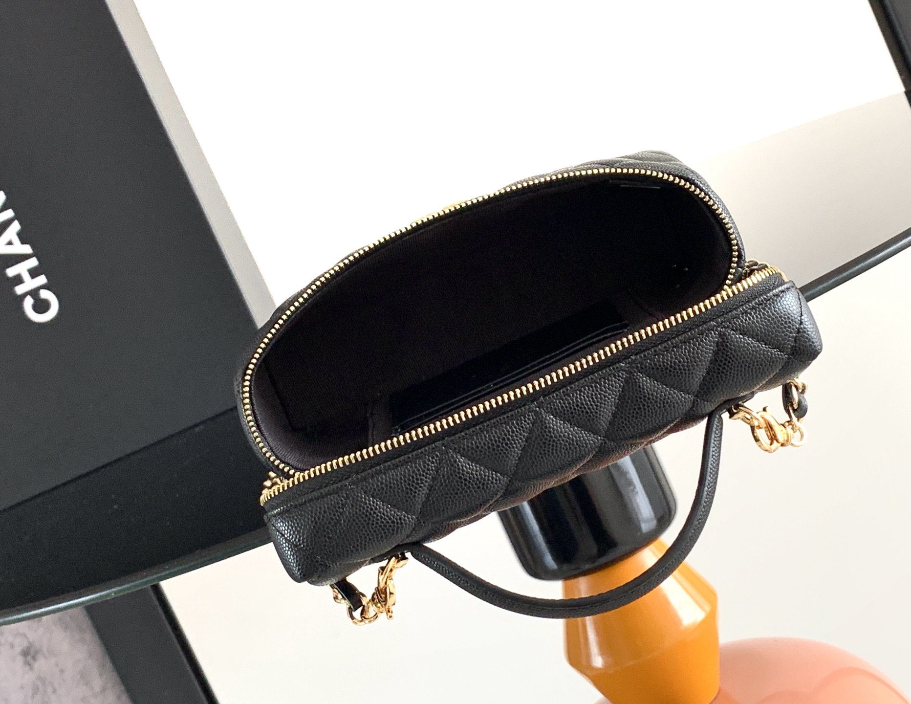 シャネル キャビア ラージCC バニティ ボックスバッグ ブラック 5270S31 画像 8
