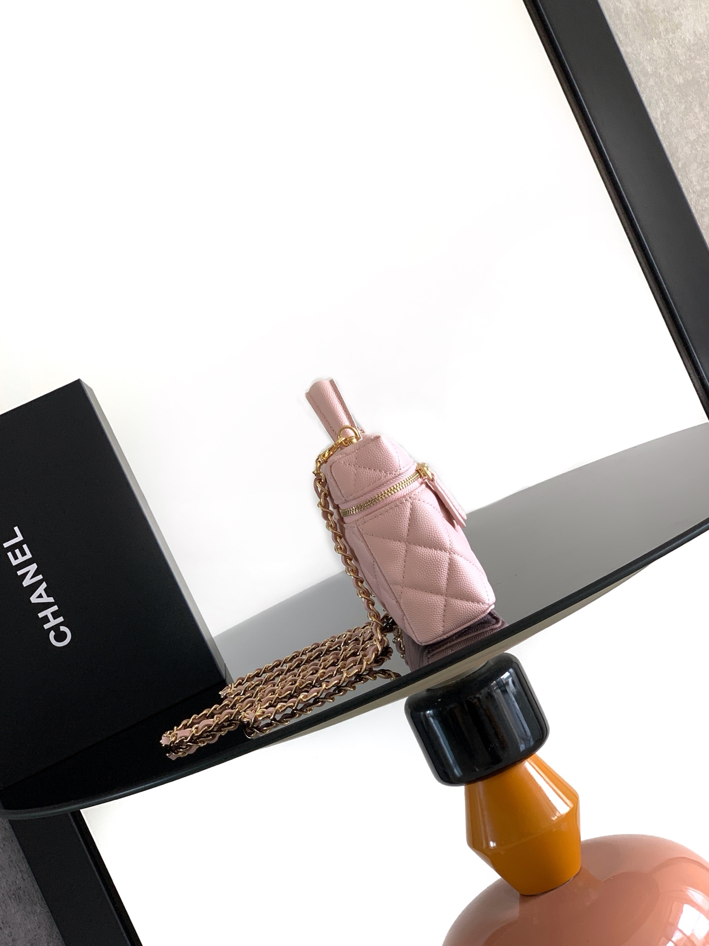 シャネル キャビア ラージCC バニティ ボックスバッグ ピンク 5270S31 詳細画像 3