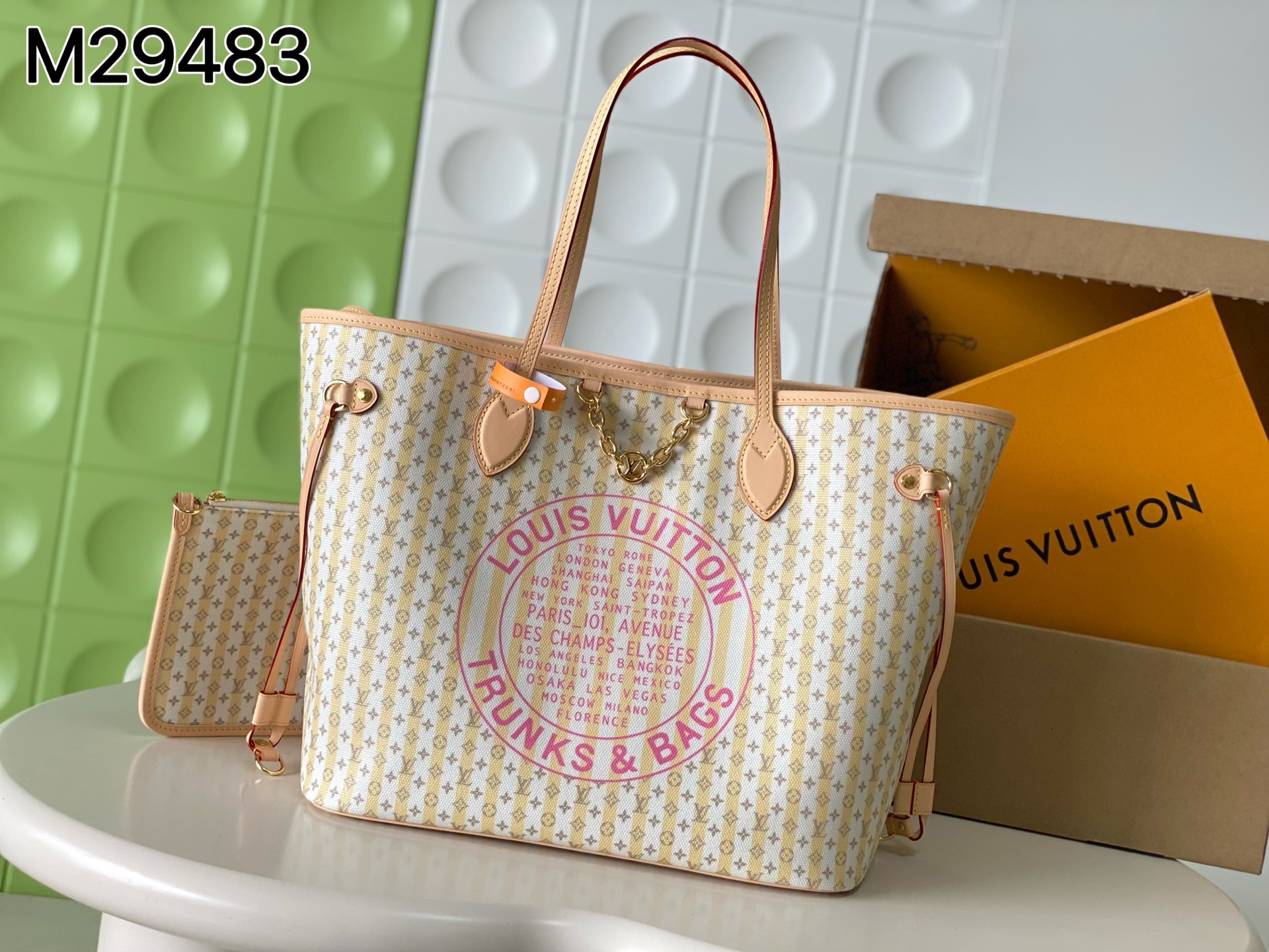 ルイ・ヴィトン ネヴァーフル MM LV スタンプ ベージュ M28457 詳細画像 1
