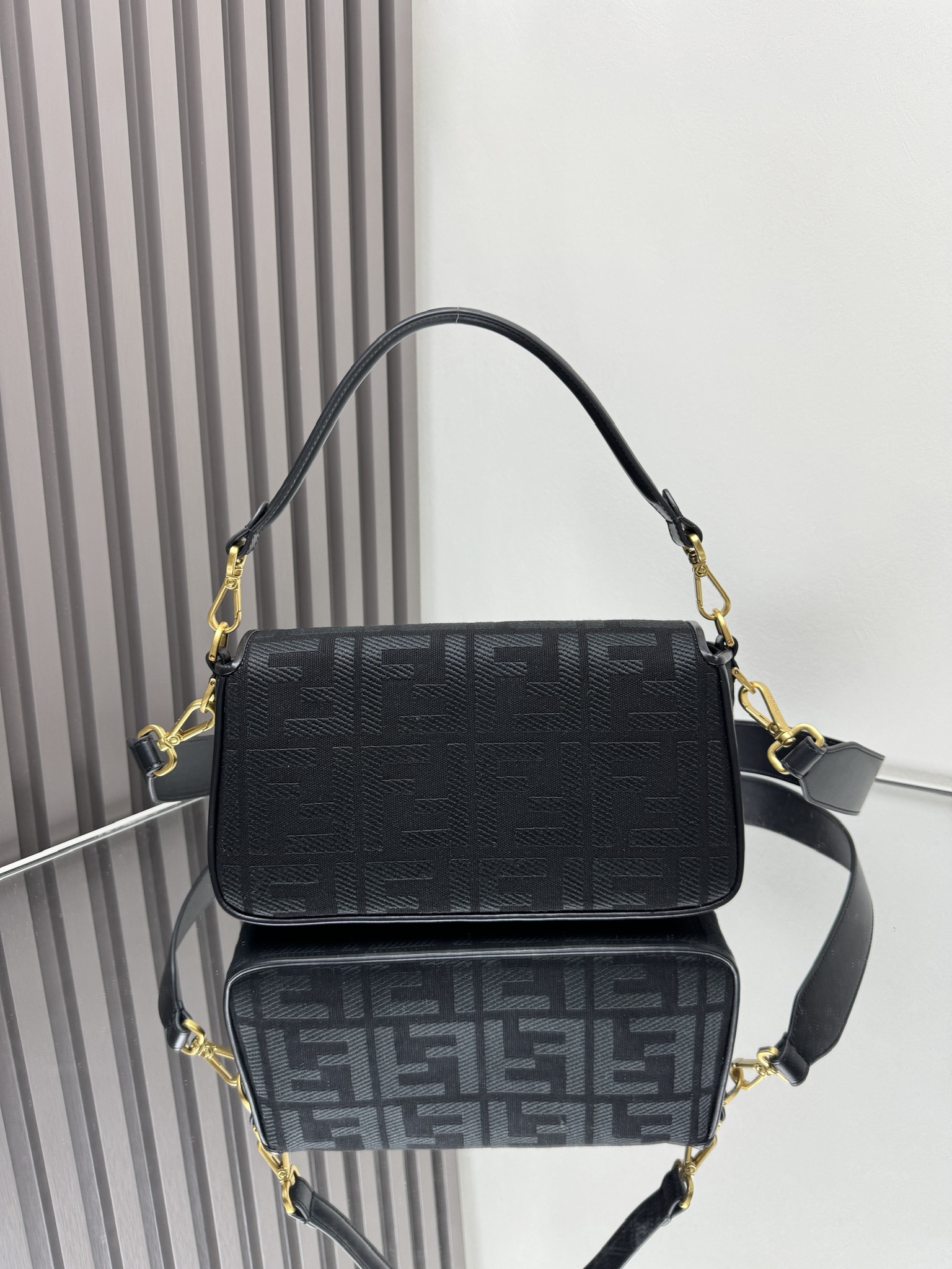 フェンディ バゲット キャンバス FFバッグ ブラック 0159 画像 6