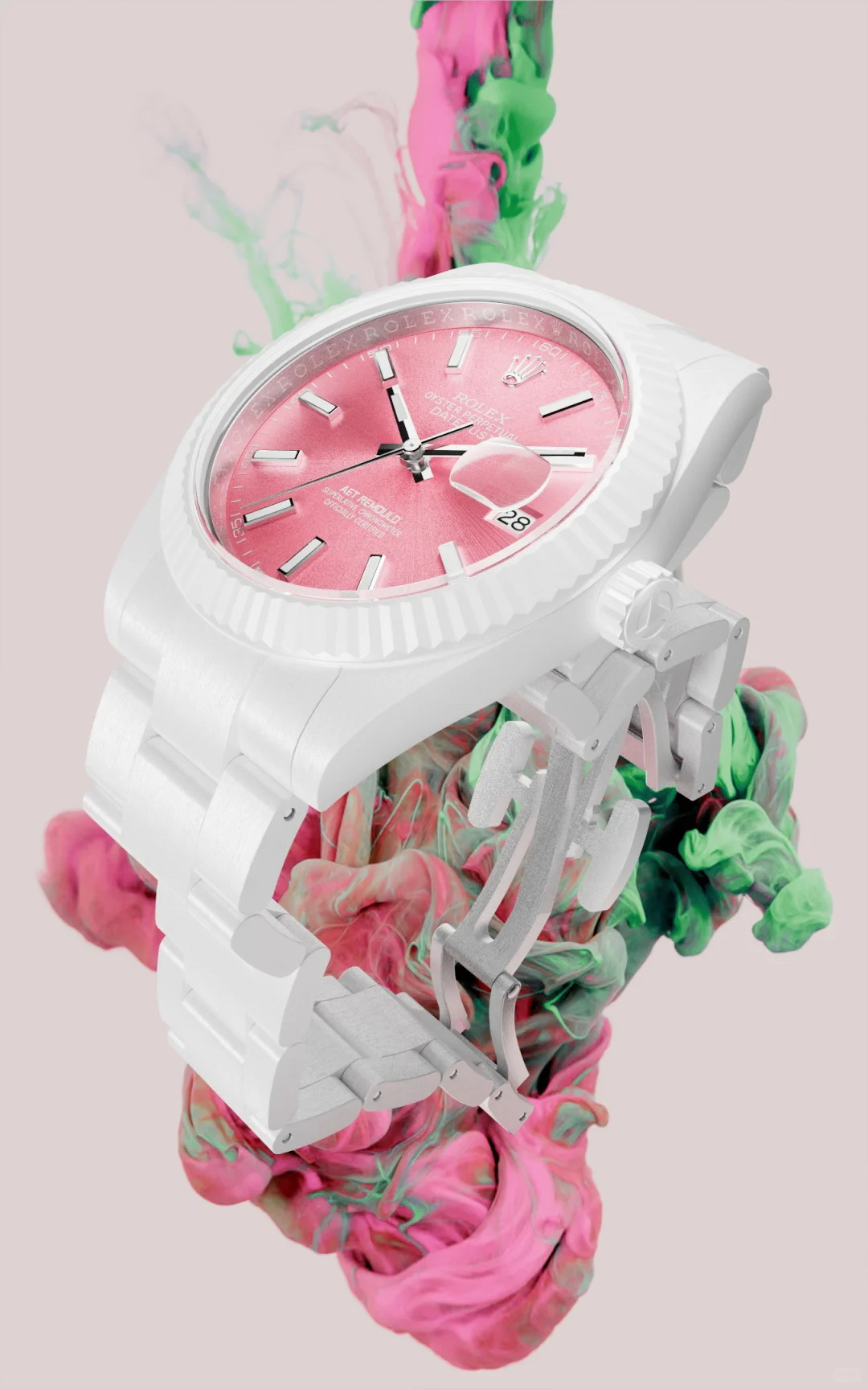 ロレックス デイトジャスト AETリモールド 41mm セラミック ピンクダイヤル 詳細画像 1