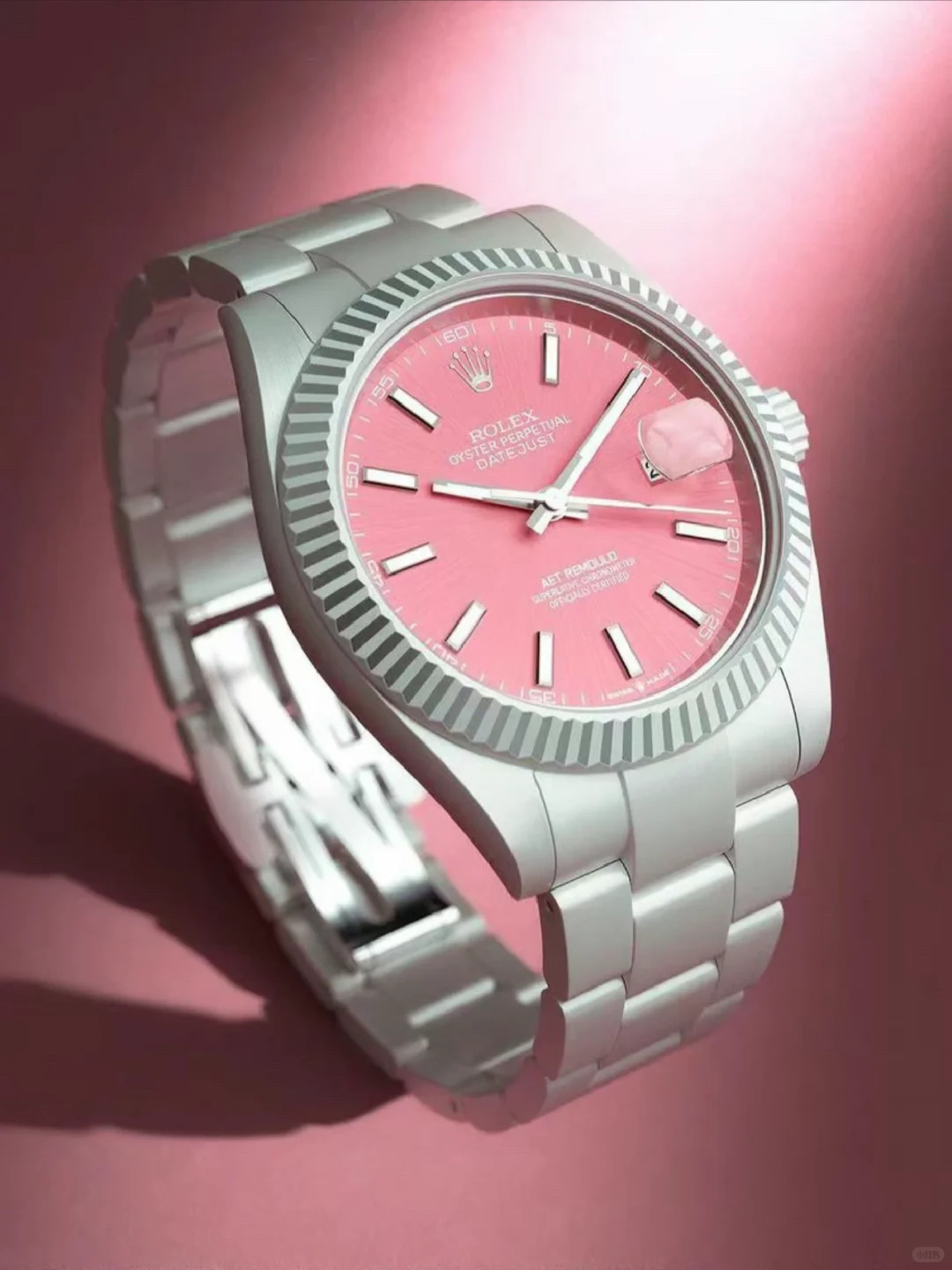 ロレックス デイトジャスト AETリモールド 41mm セラミック ピンクダイヤル 画像 4