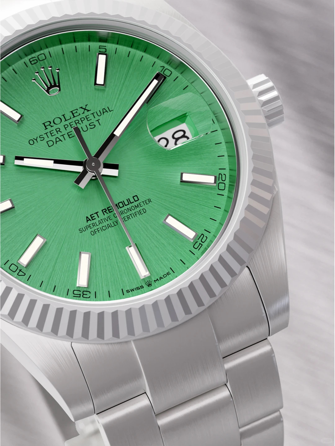 ロレックス デイトジャスト AETリモールド 41mm セラミック グリーンダイヤル 画像 4