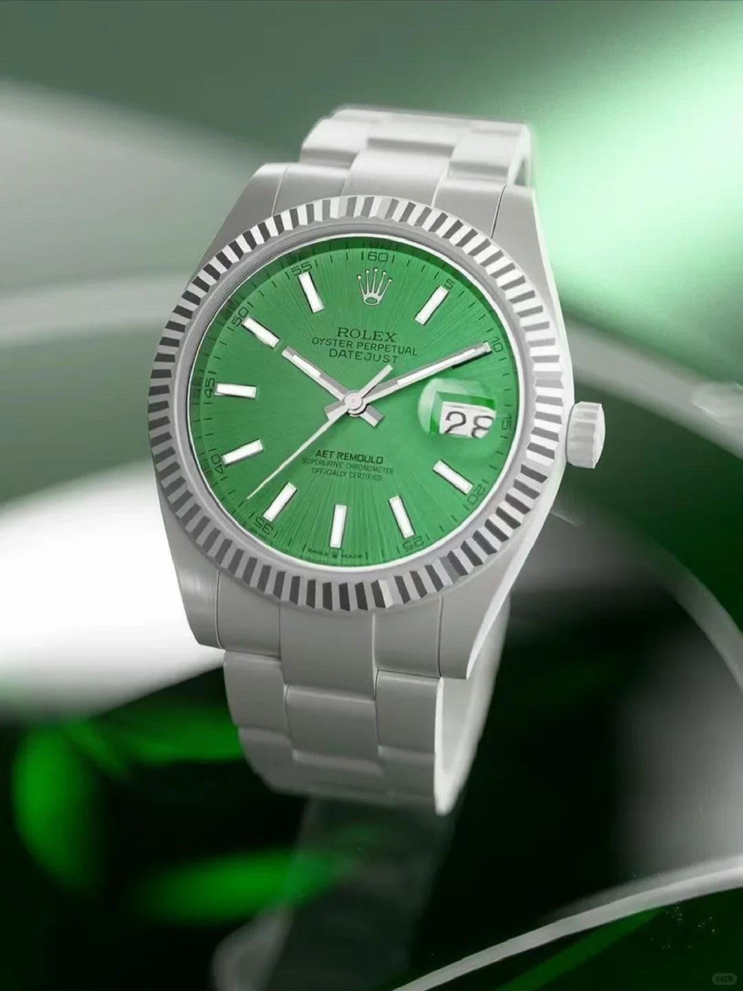 ロレックス デイトジャスト AETリモールド 41mm セラミック グリーンダイヤル 画像 9