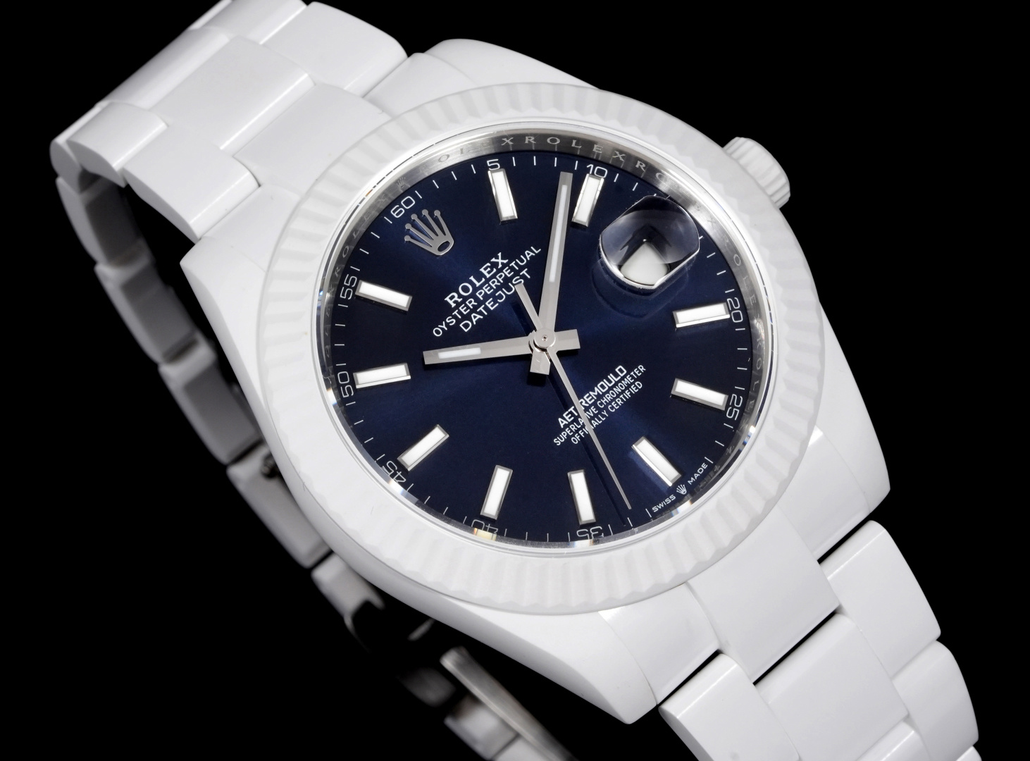 ロレックス デイトジャスト AETリモールド 41mm セラミック ネイビーダイヤル 詳細画像 3