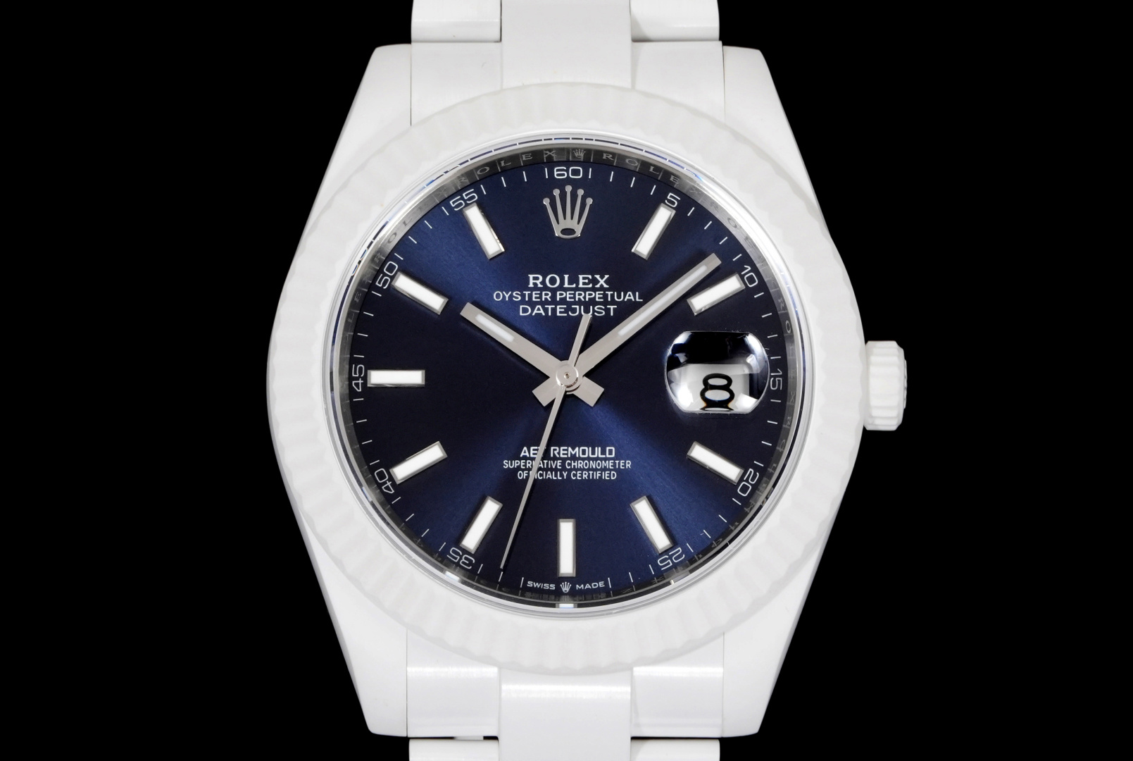ロレックス デイトジャスト AETリモールド 41mm セラミック ネイビーダイヤル 画像 4