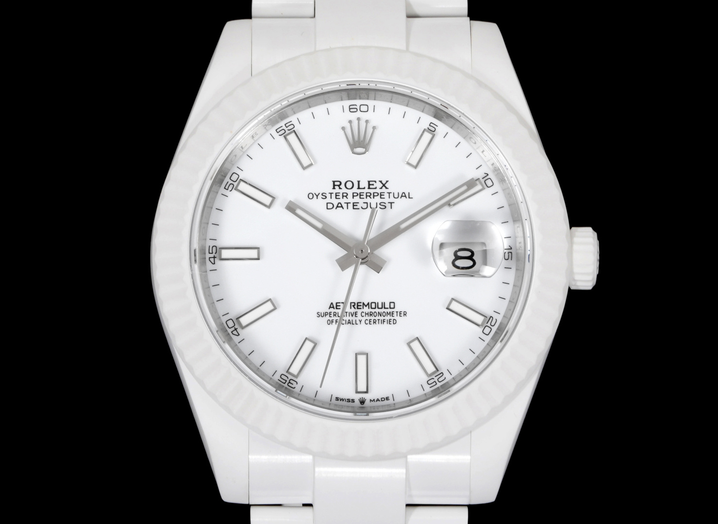 ロレックス デイトジャスト AETリモールド 41mm セラミック ホワイトダイヤル 画像 4