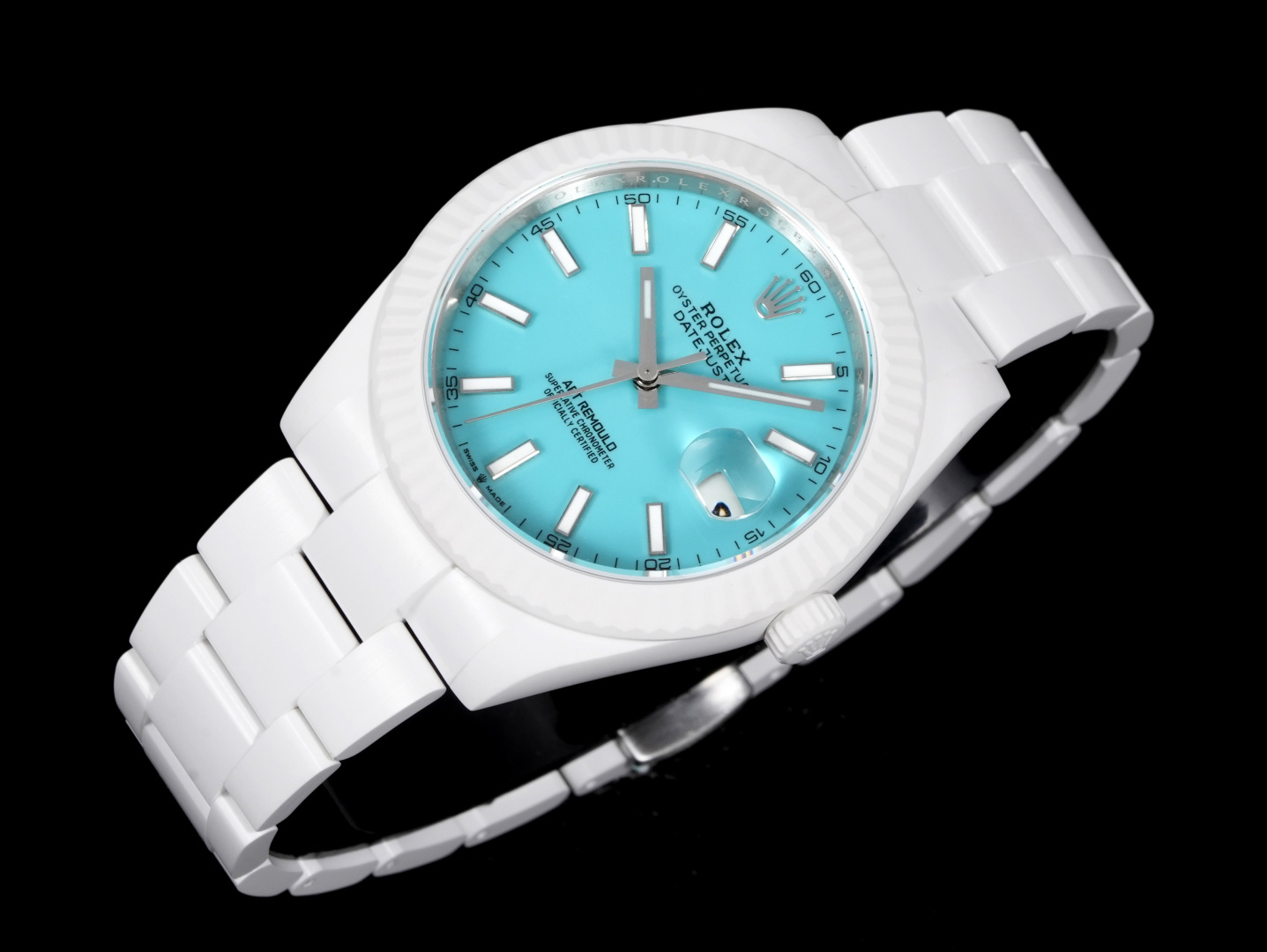 ロレックス デイトジャスト AETリモールド 41mm セラミック ティファニーブルーダイヤル 詳細画像 2