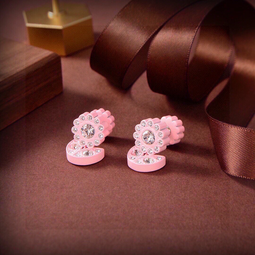 ボッテガ ヴェネタ フラワードロップピアス ピンクホワイト 画像 8