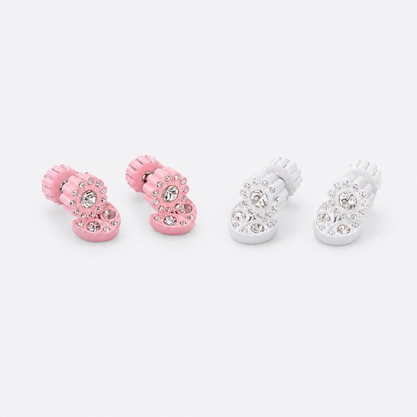 ボッテガ ヴェネタ フラワードロップピアス ピンクホワイト