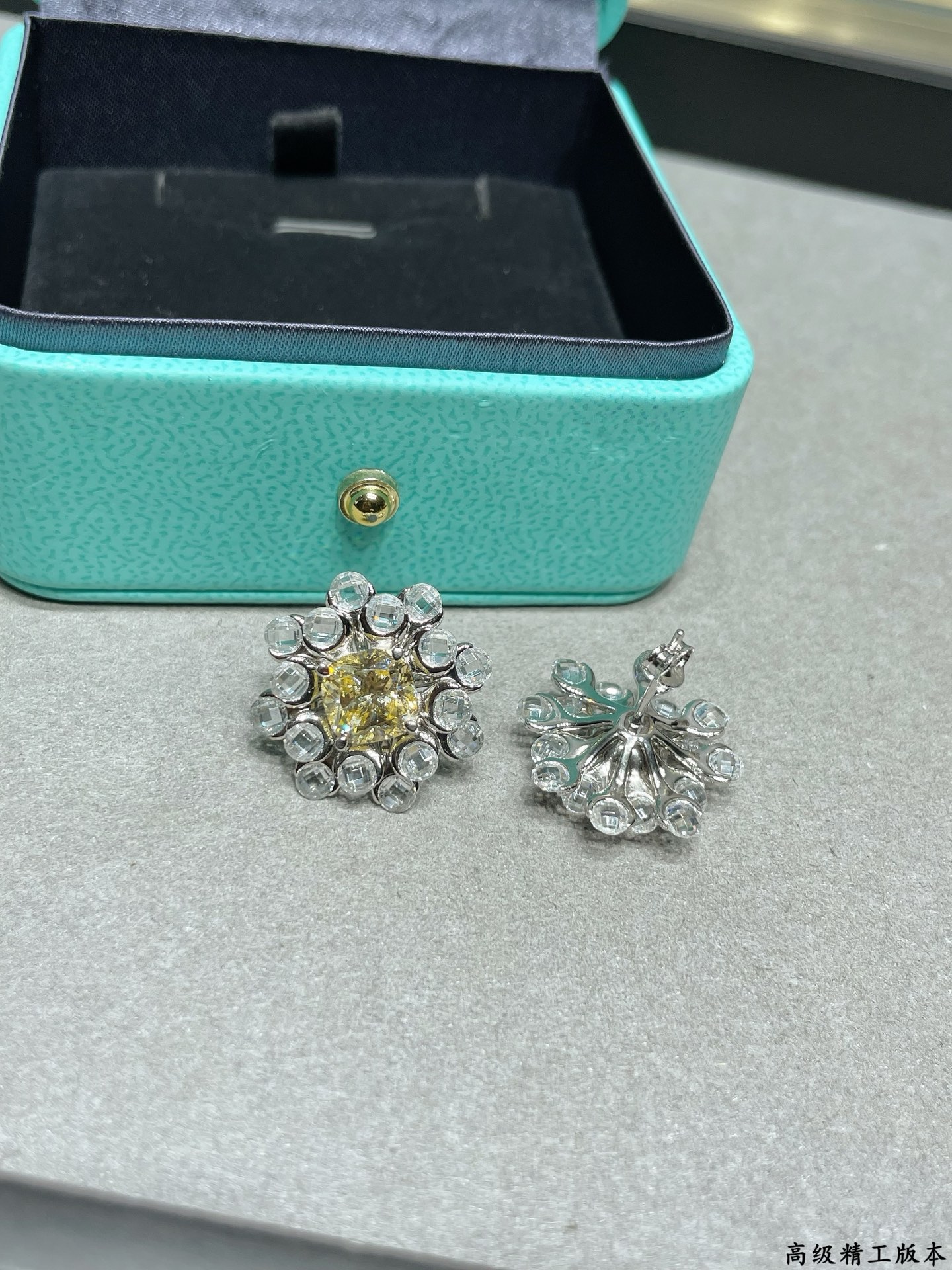 925シルバー イエローダイヤ フラワースタッドピアス 5110296 画像 6