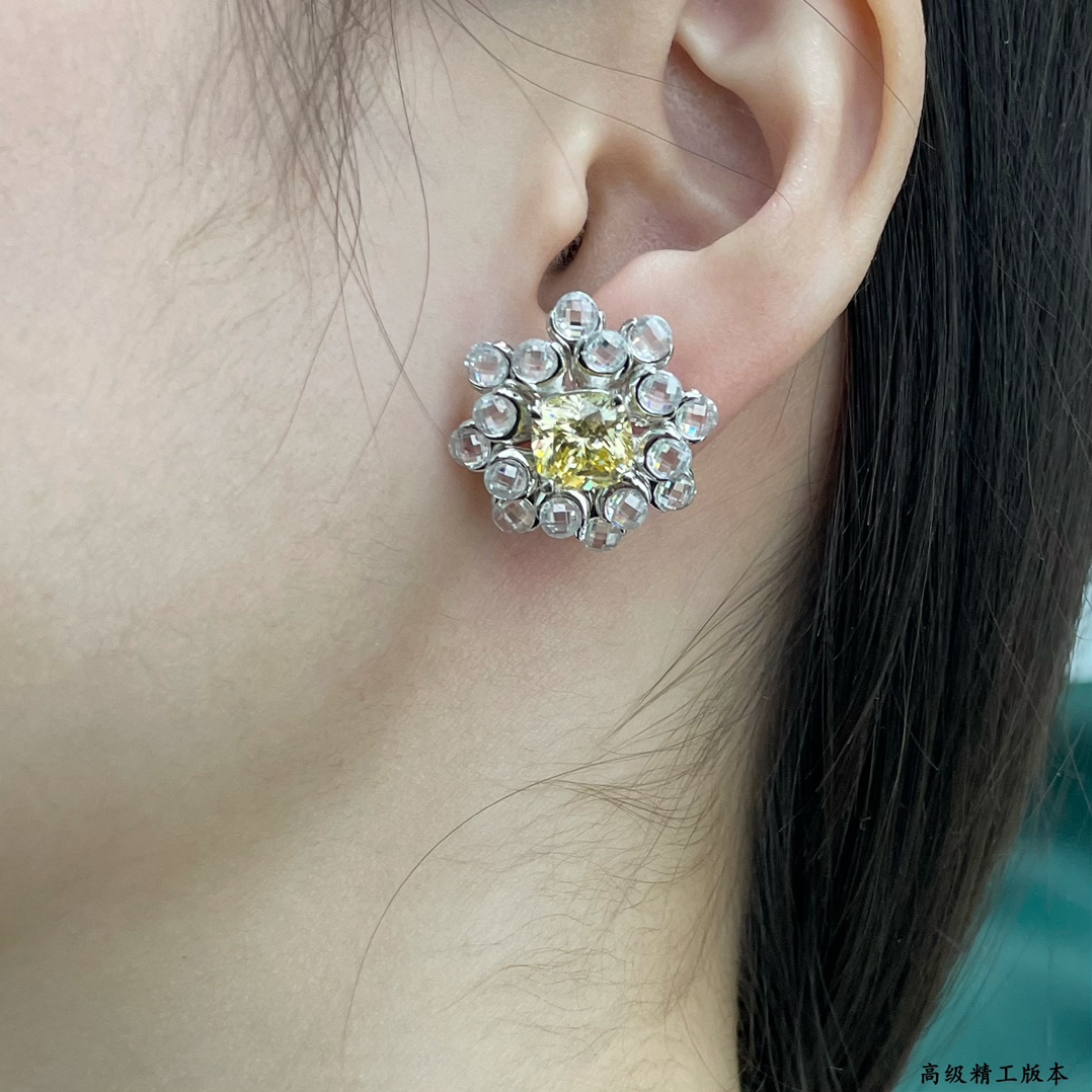 925シルバー イエローダイヤ フラワースタッドピアス 5110296 画像 9