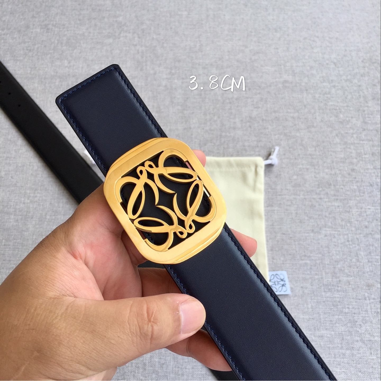 ロエベ アナグラムベルト ブラック ゴールドバックル 画像 6