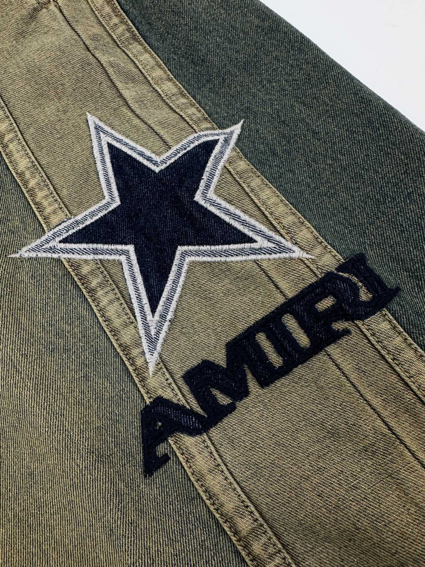 アミリ スターロゴ刺繍ジーンズ グリーンウォッシュ 画像 6