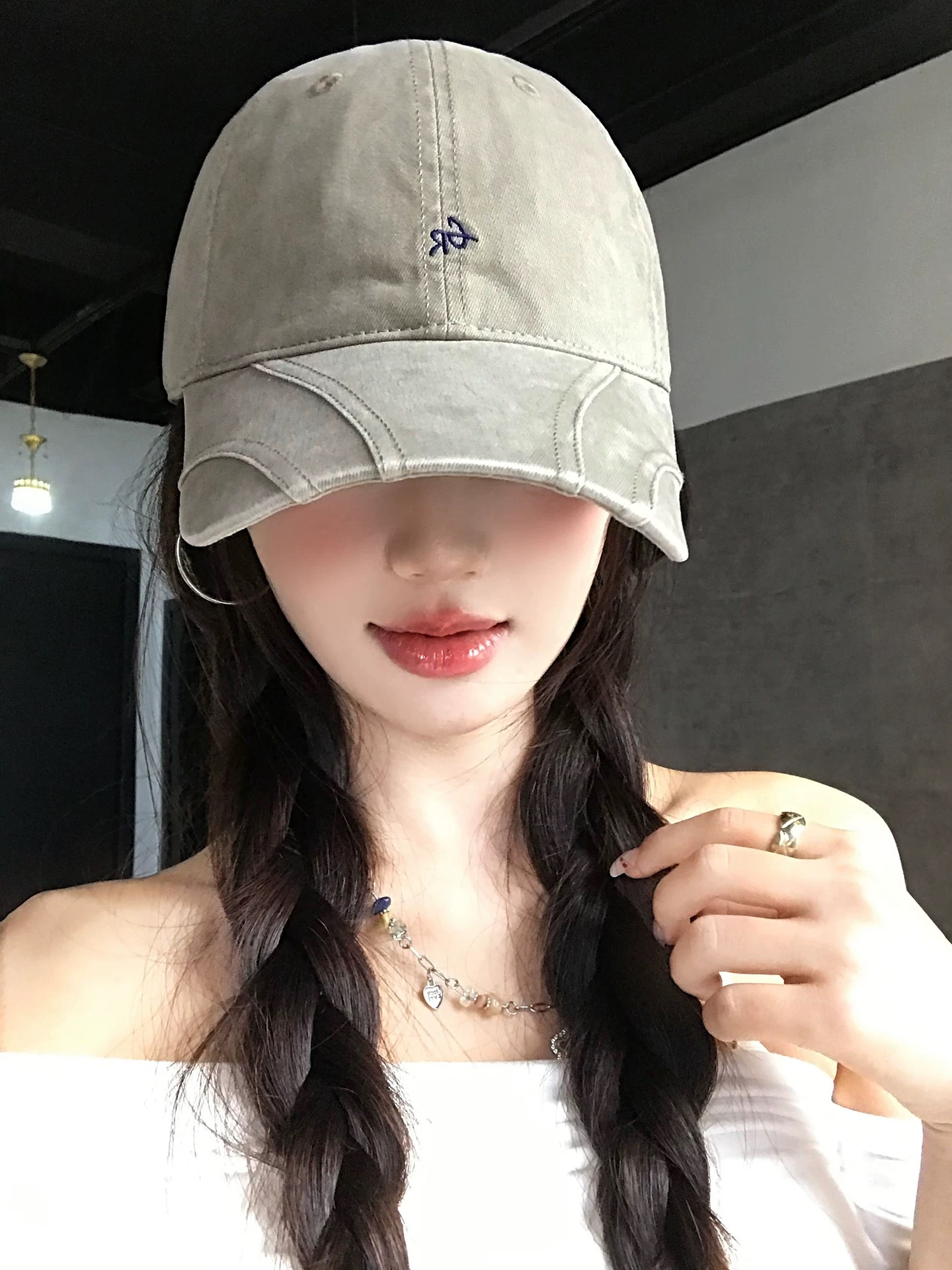 ジーアール ロゴ ベースボールキャップ チャコール 画像 5