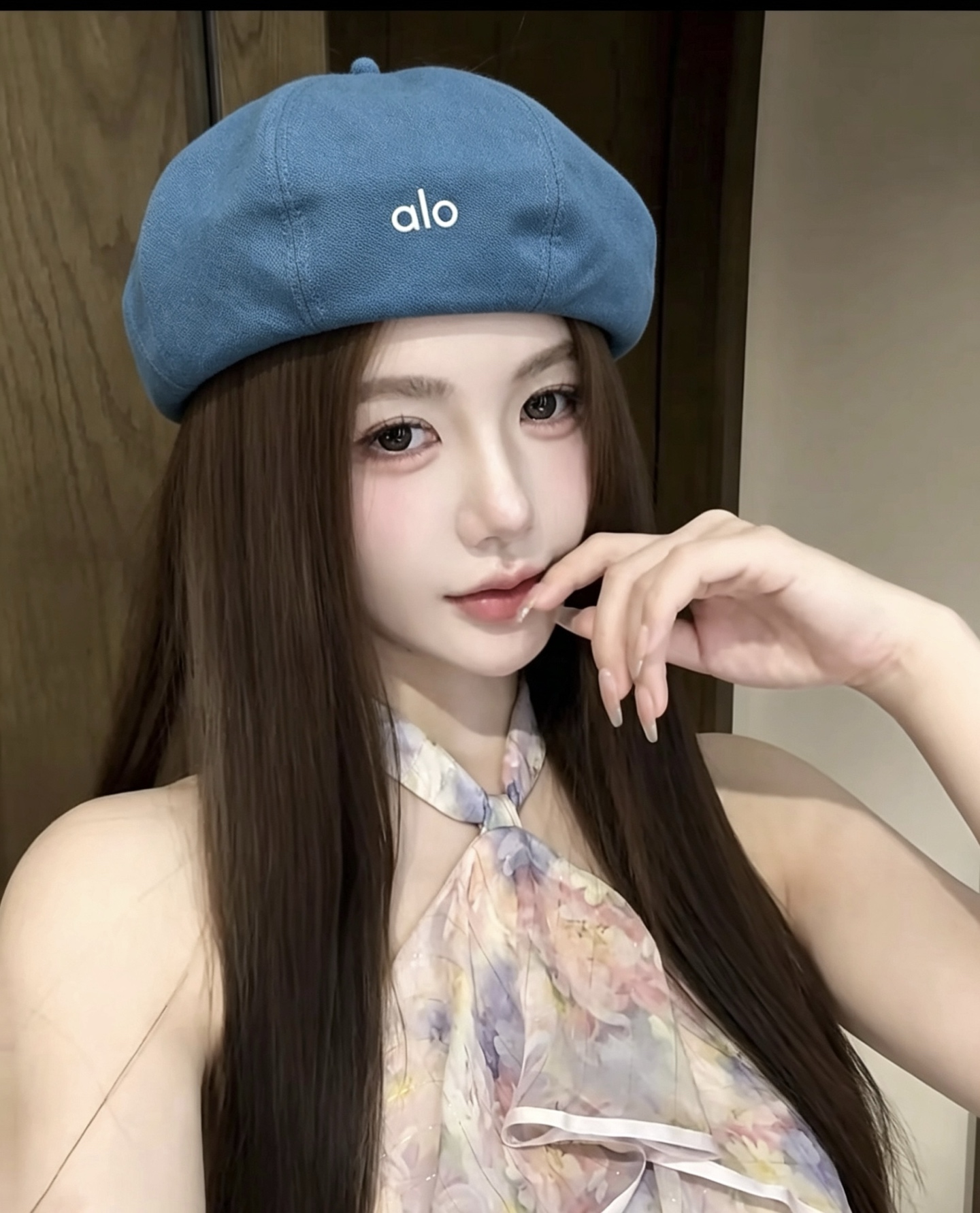 アロ アロ ロゴ ベレー帽 ライトグレー 画像 7