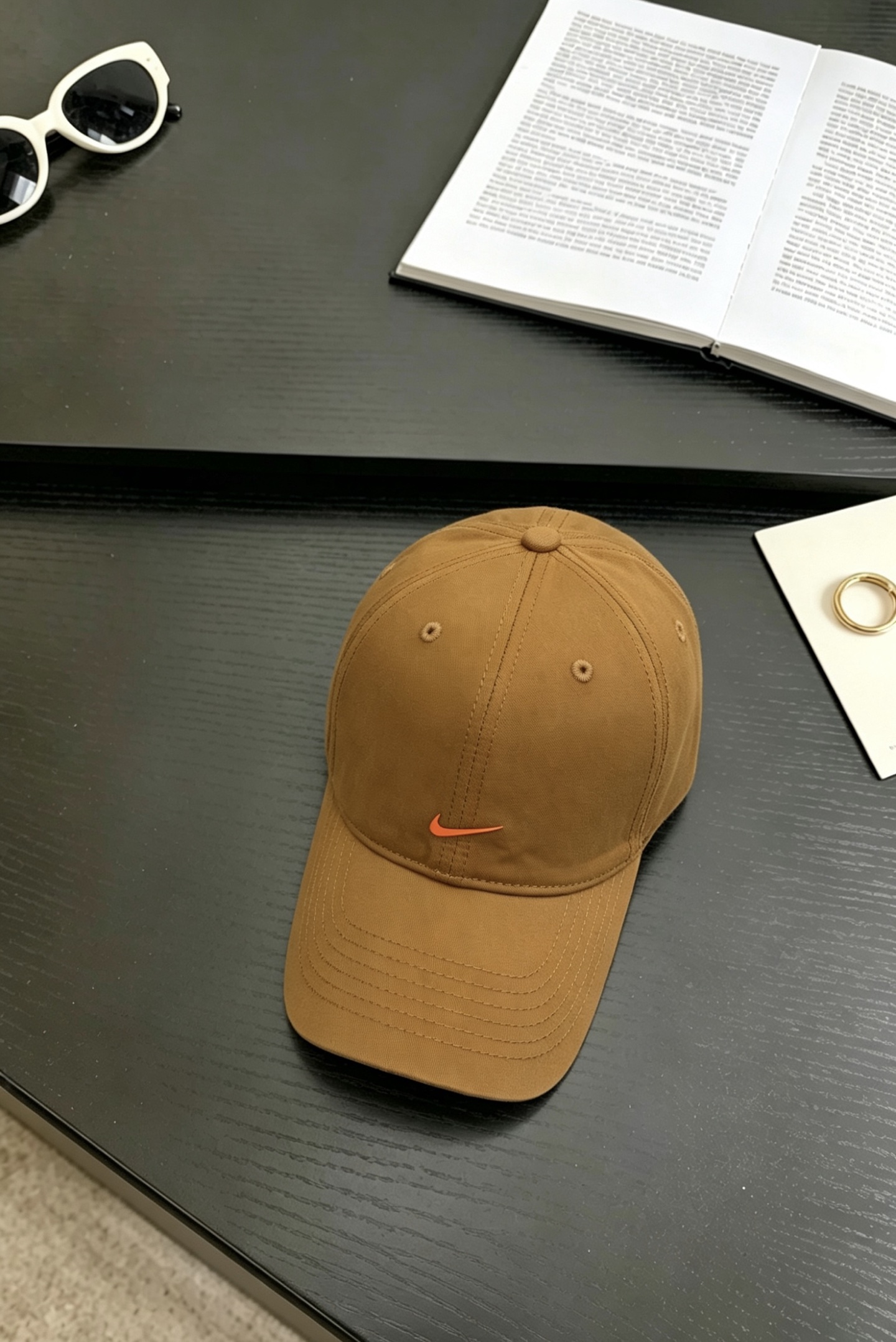 ナイキ ロゴ ベースボールキャップ グレー 画像 9