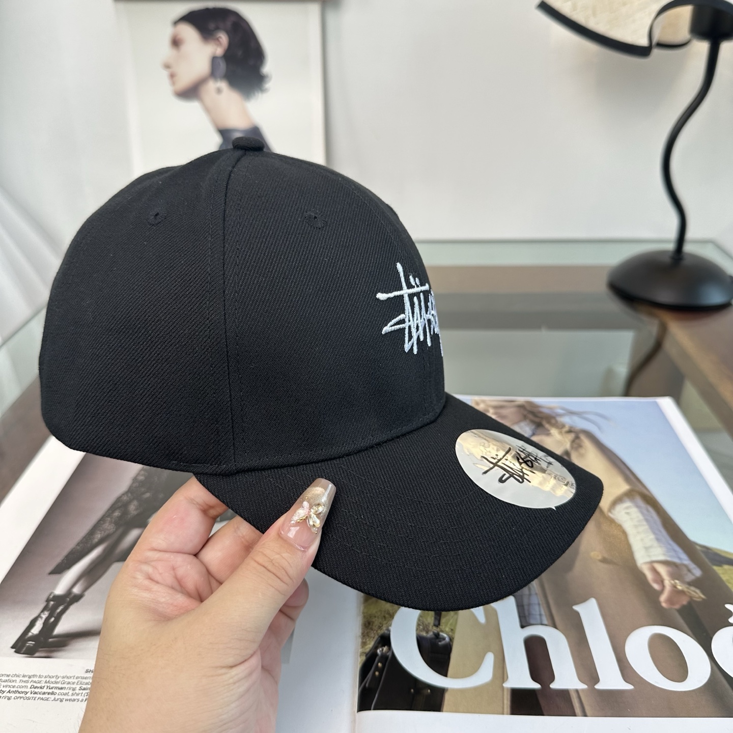 ステューシー スクリプト ロゴ ベースボールキャップ グリーン 画像 5