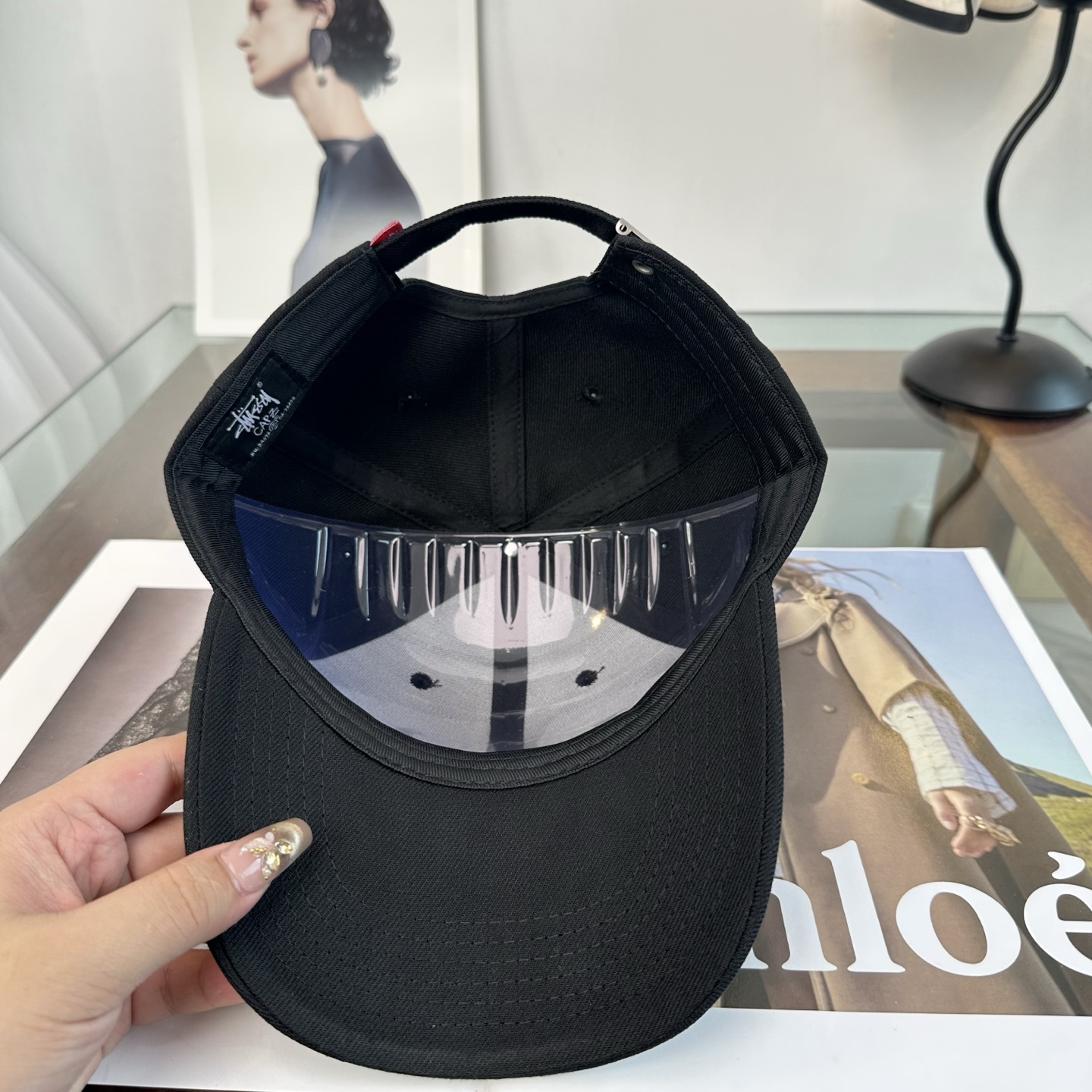 ステューシー スクリプト ロゴ ベースボールキャップ グリーン 画像 7
