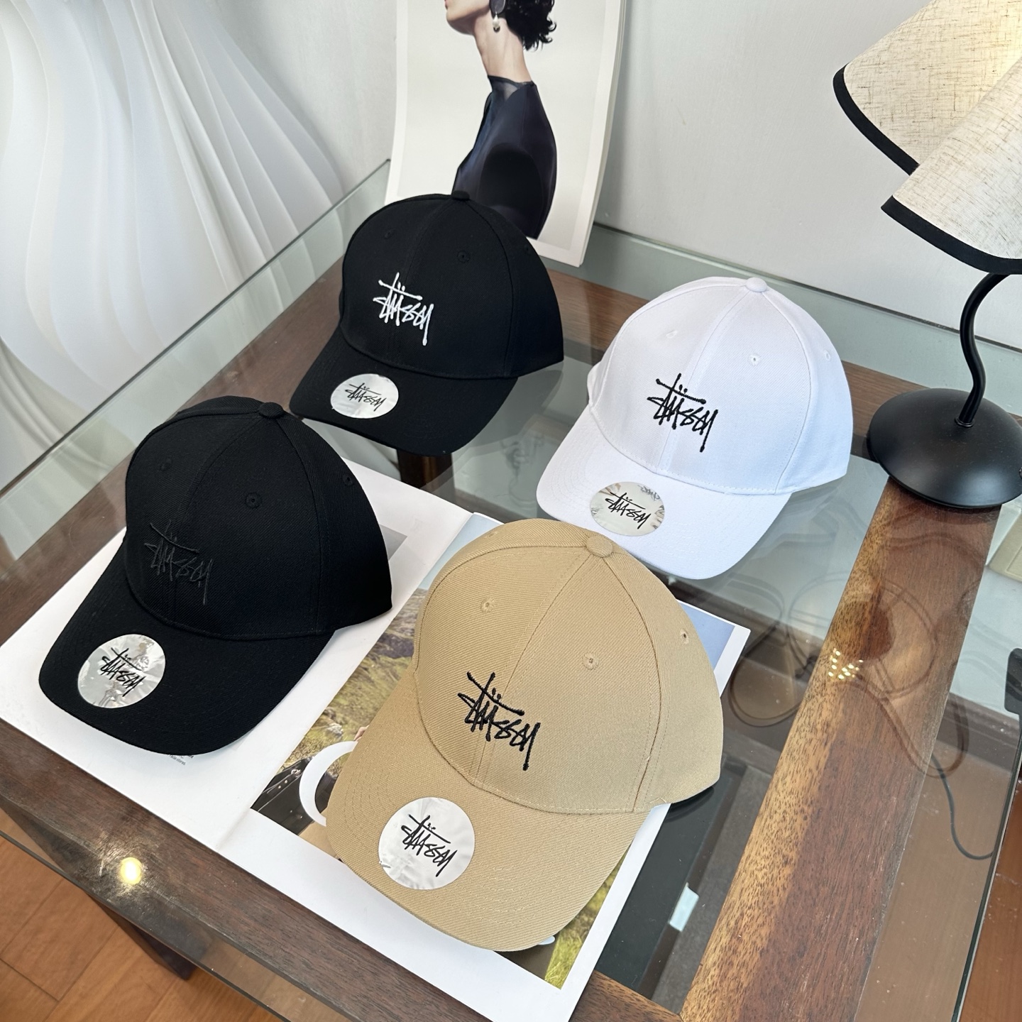 ステューシー スクリプト ロゴ ベースボールキャップ グリーン 画像 9