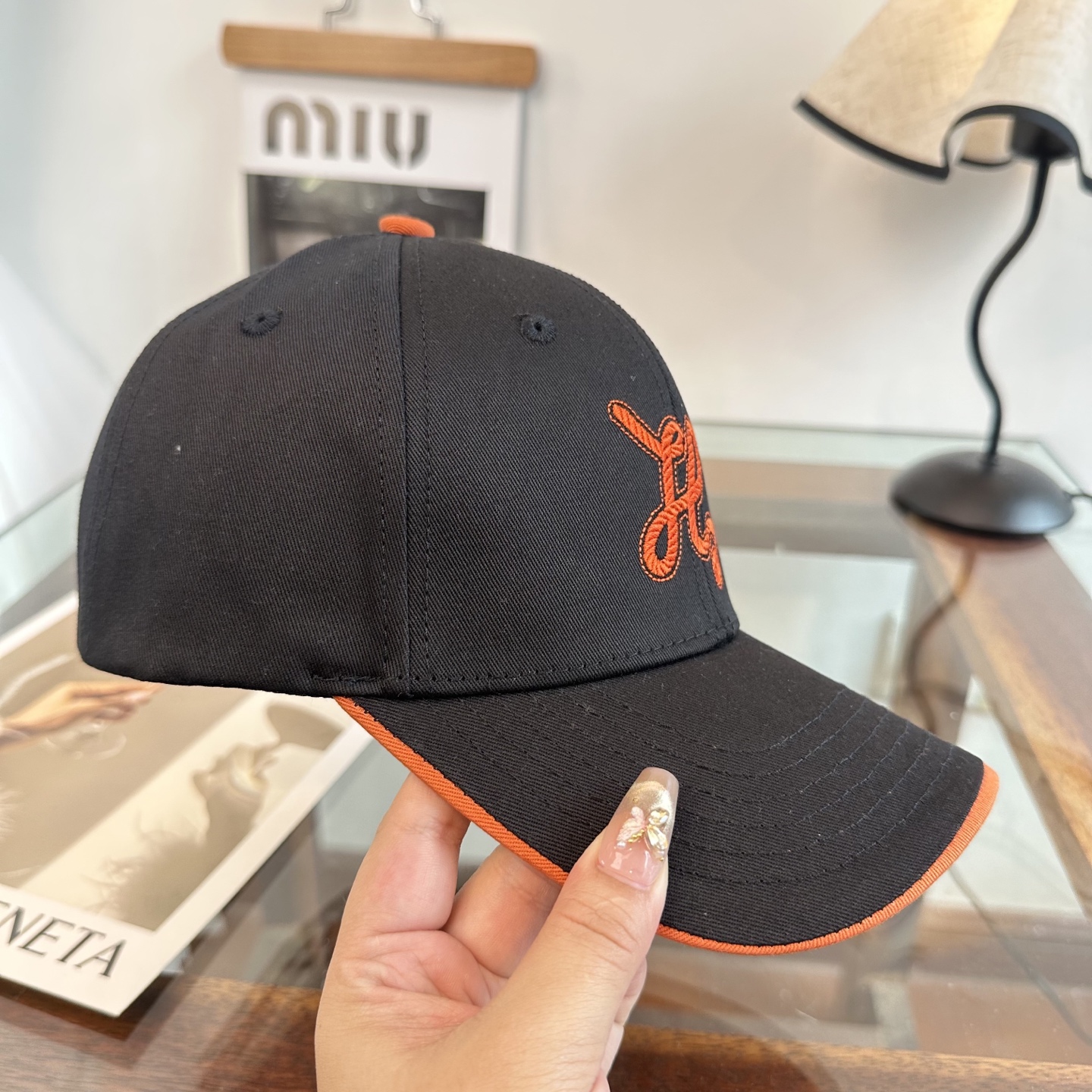 エルメス ロゴ ベースボールキャップ チャコール 画像 5