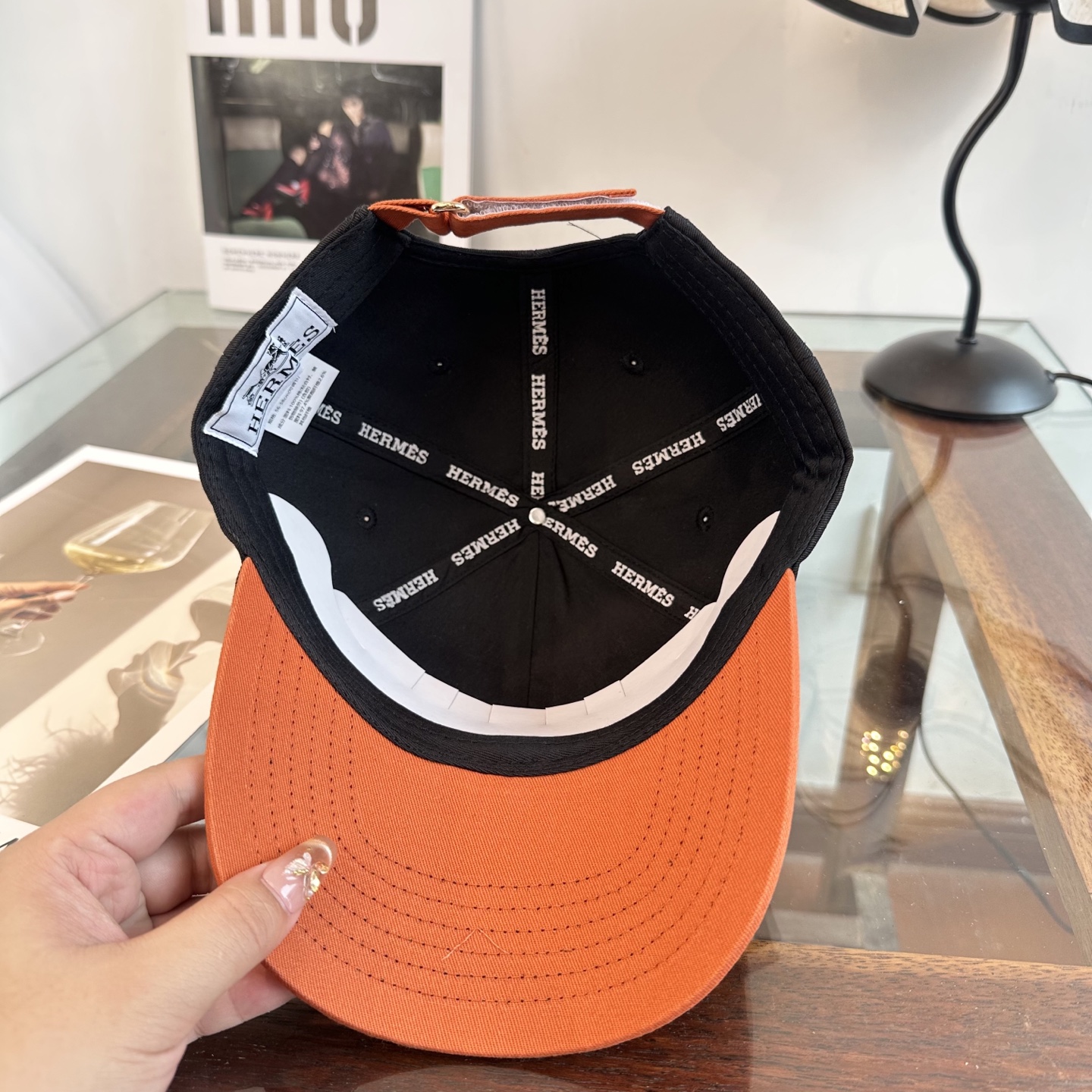 エルメス ロゴ ベースボールキャップ チャコール 画像 7