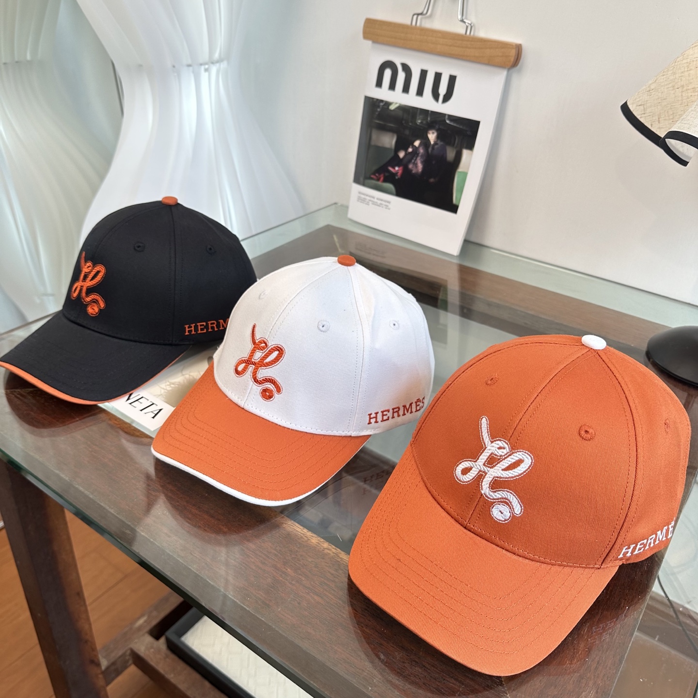 エルメス ロゴ ベースボールキャップ チャコール 画像 9