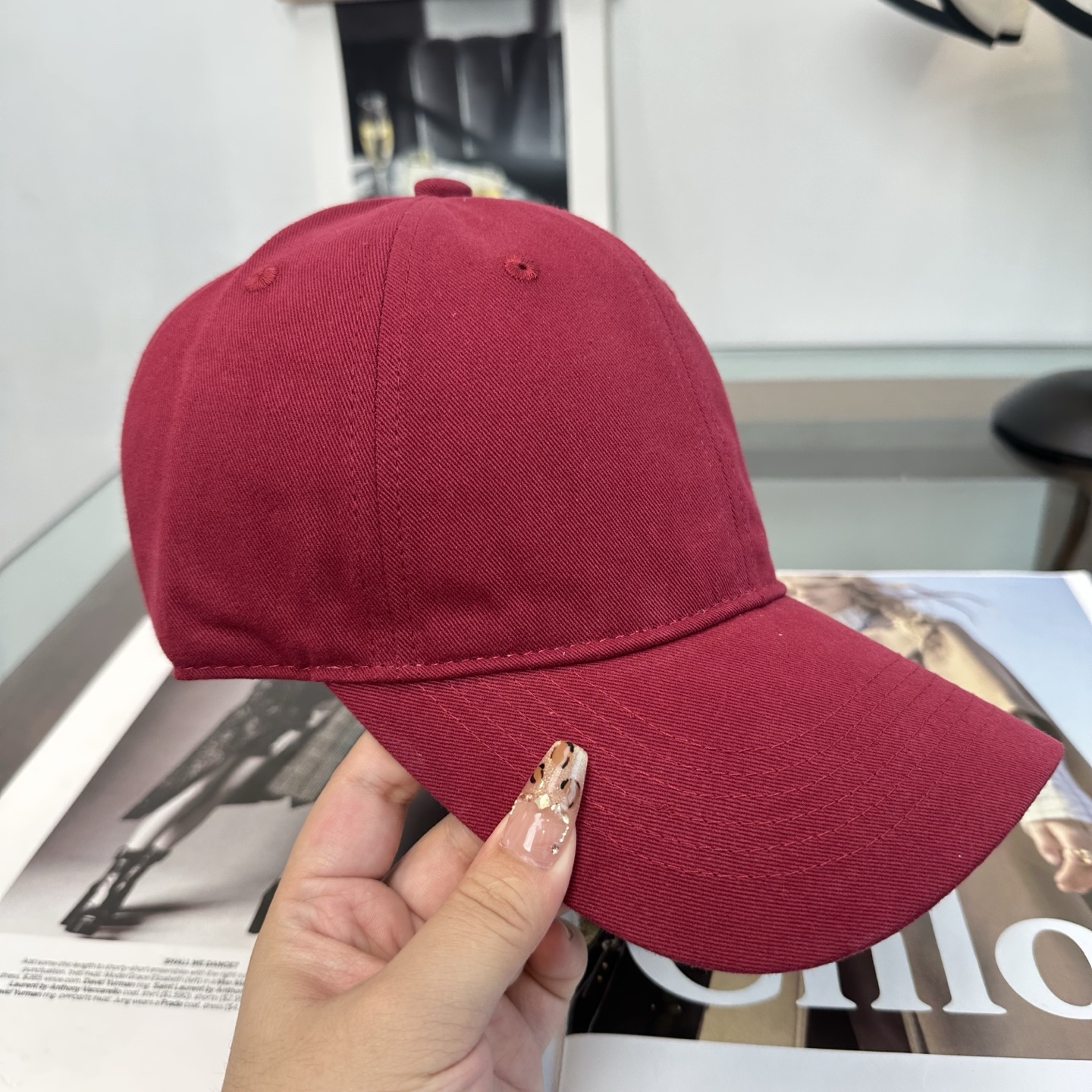 ロロ・ピアーナ ロゴ ベースボールキャップ レッド 画像 5