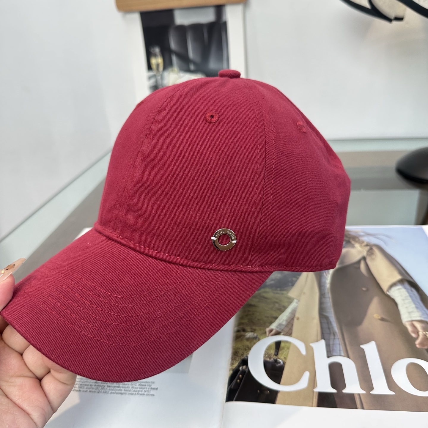 ロロ・ピアーナ ロゴ ベースボールキャップ レッド 画像 6