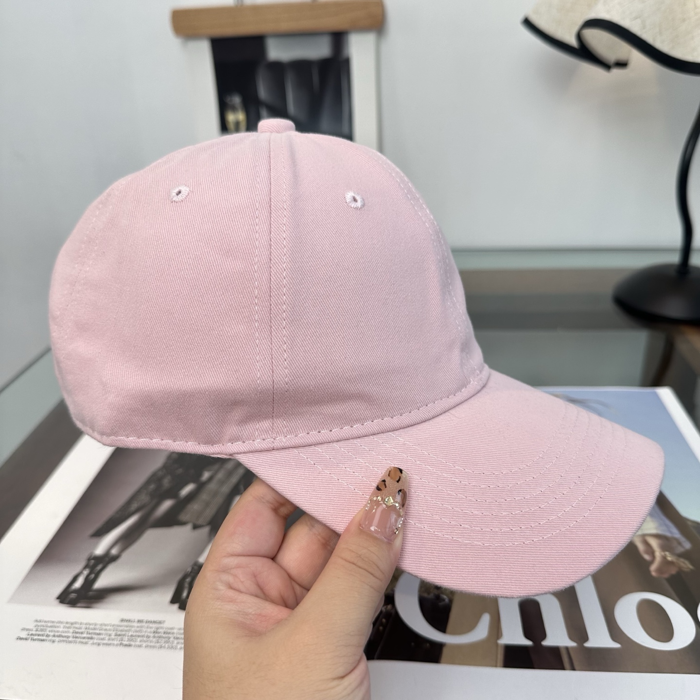 ロロ・ピアーナ ロゴ ベースボールキャップ ピンク 画像 5