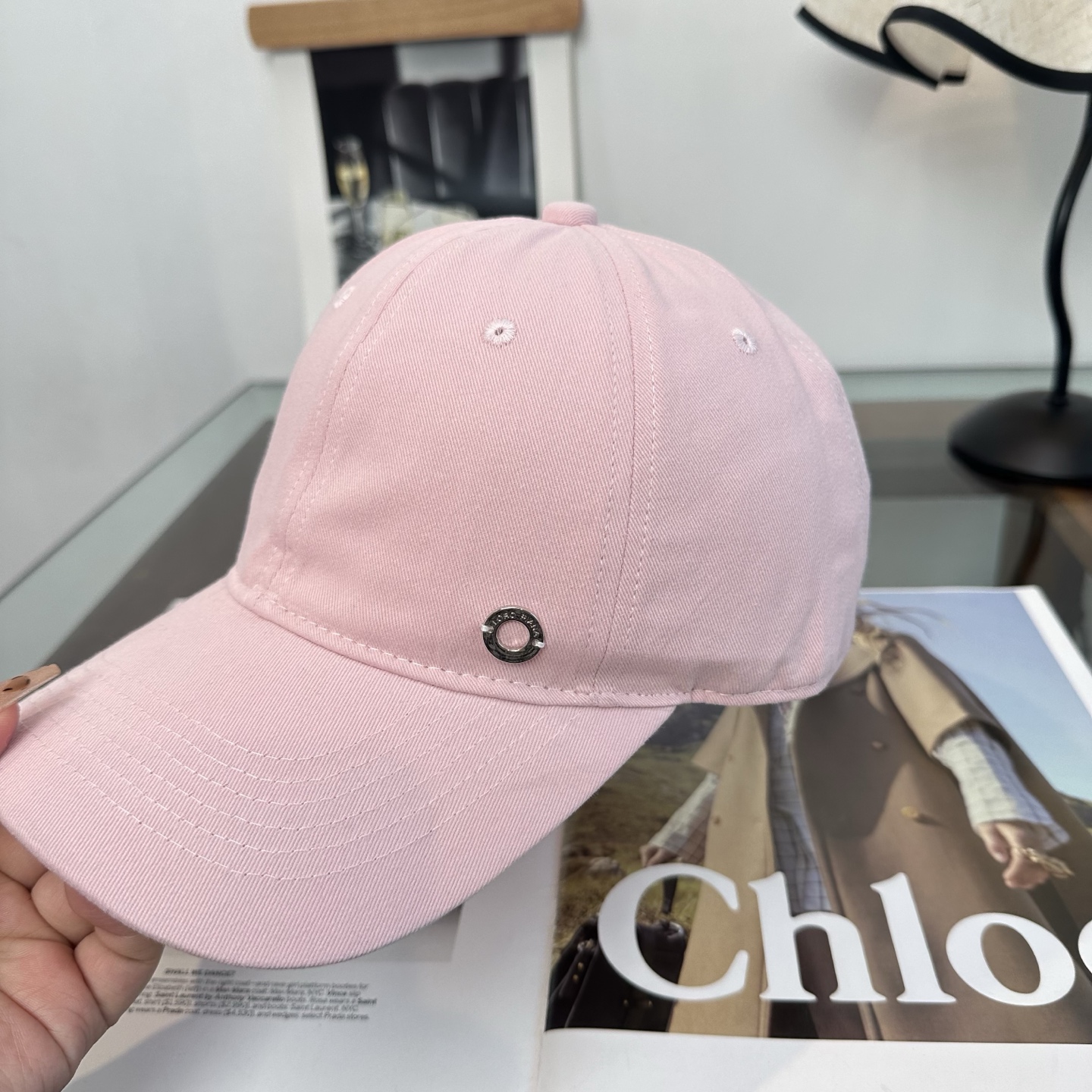 ロロ・ピアーナ ロゴ ベースボールキャップ ピンク 画像 6