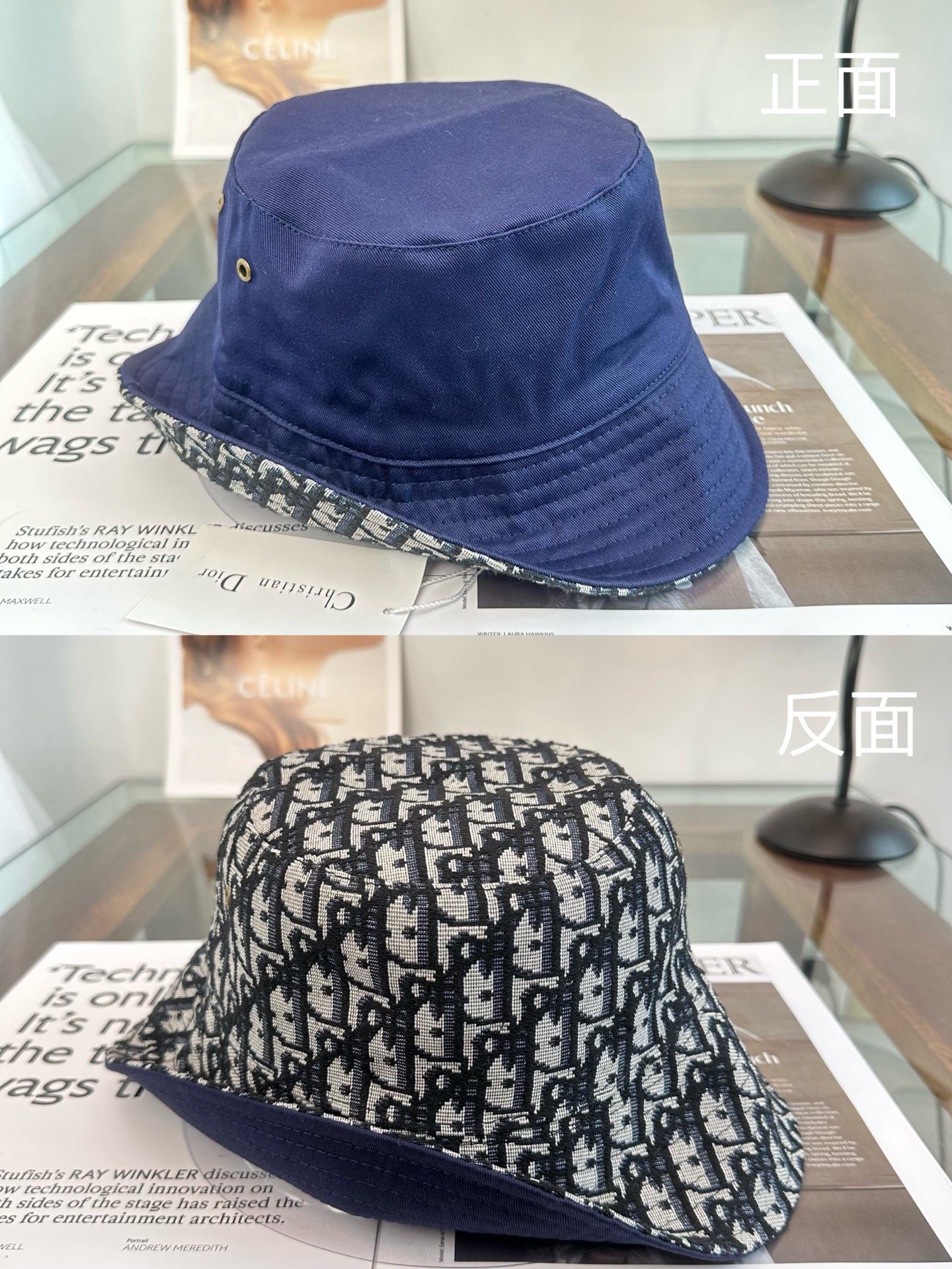 ディオール オブリーク ロゴ バケットハット ブルー 画像 9