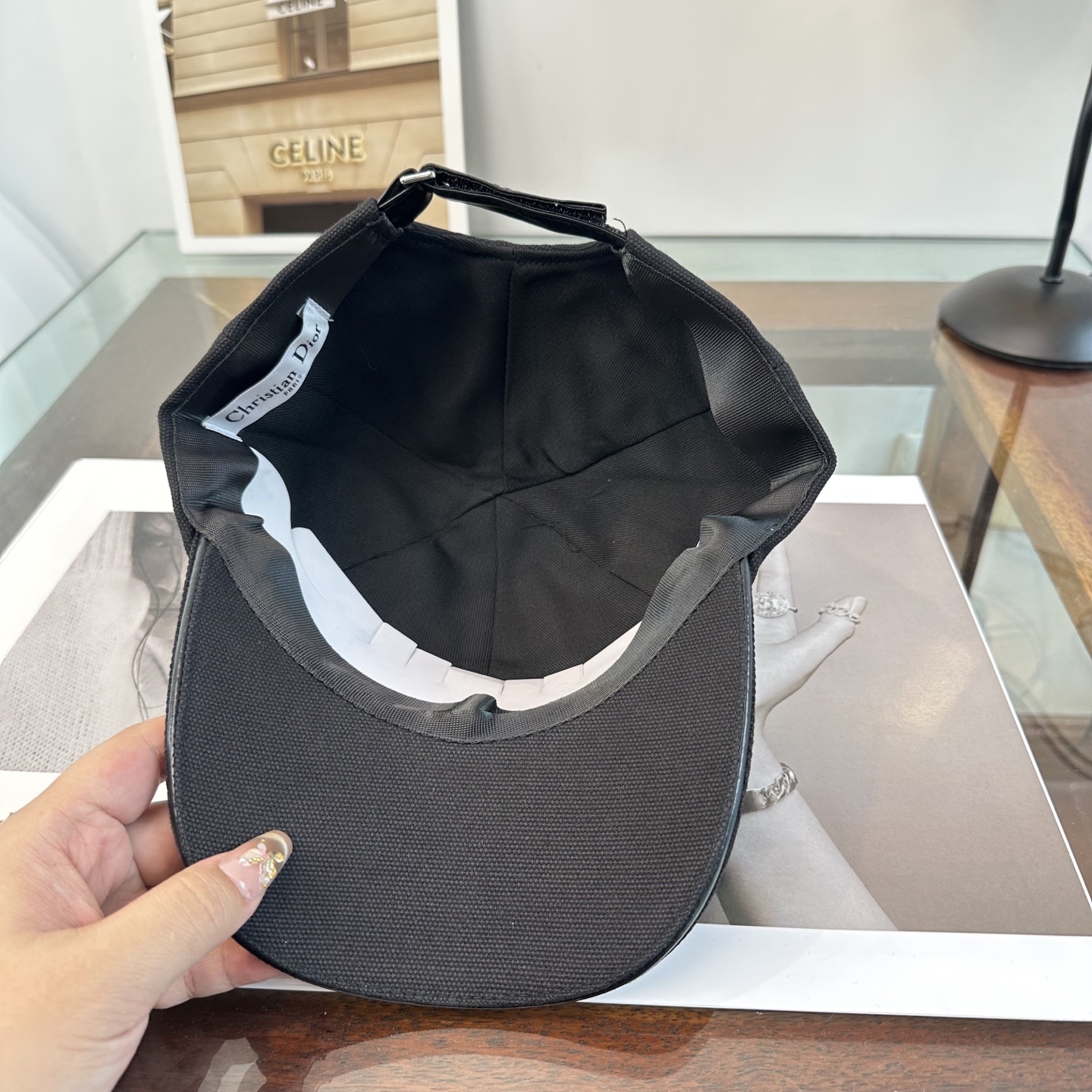 ディオール ウォッシュド ロゴ ベースボールキャップ チャコール 画像 7